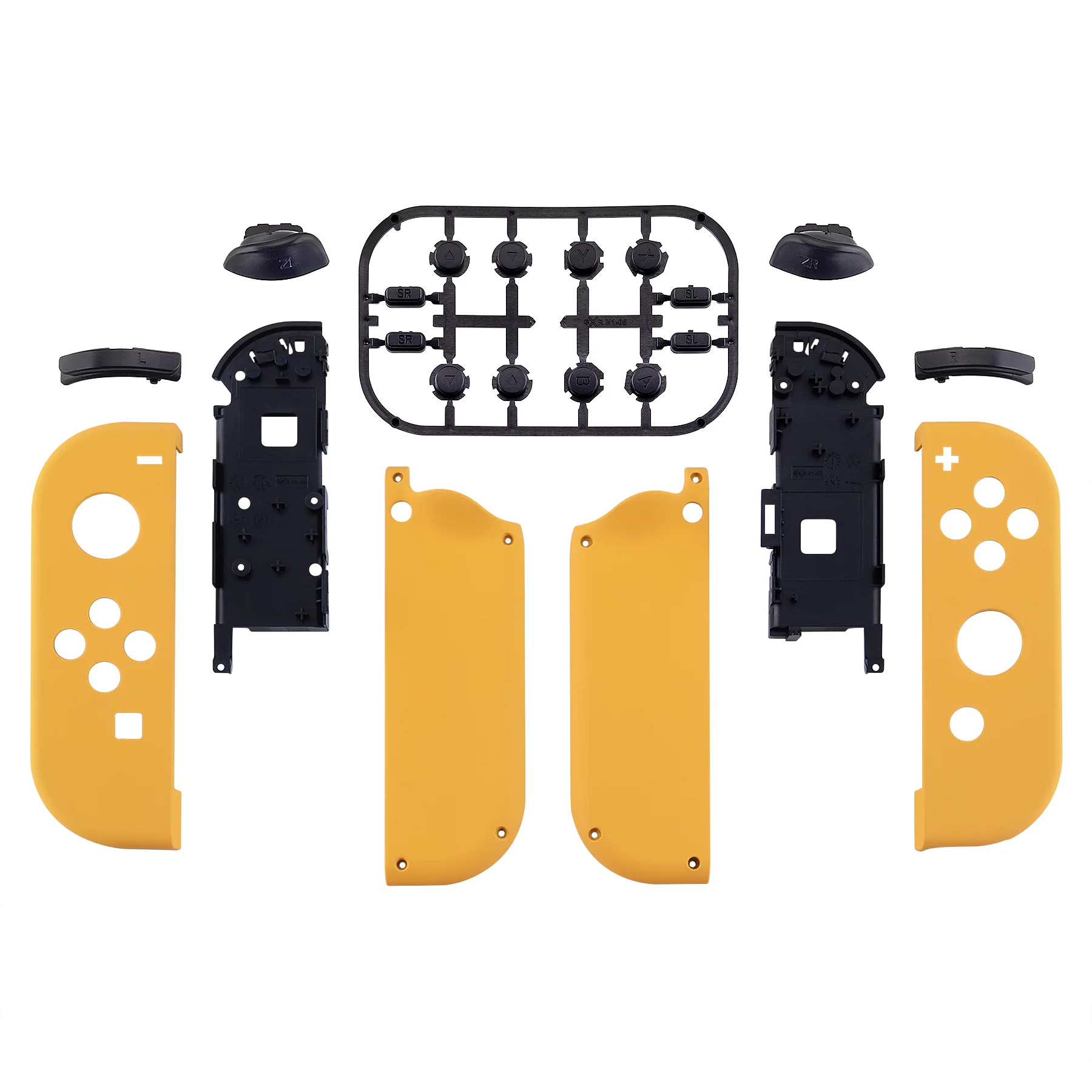 eXtremeRate Replacement Full Set Shell Case with Buttons for Joycon of NS Switch - Caution Yellow - Image 2