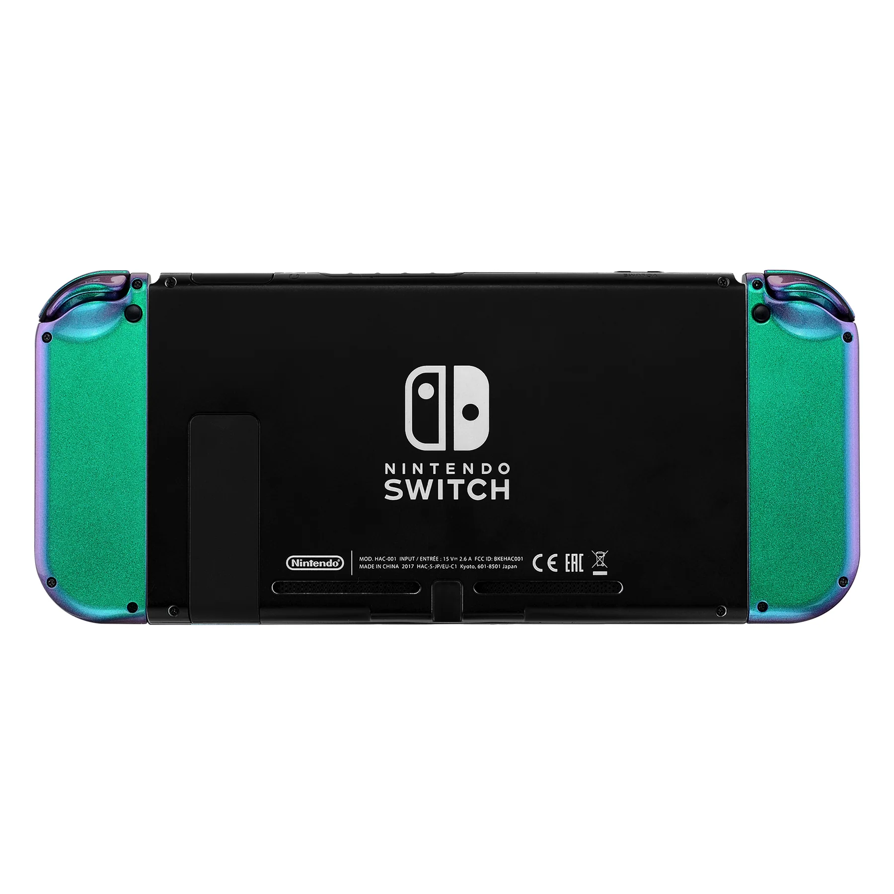 eXtremeRate Replacement Full Set Shell Case with Buttons for Joycon of NS Switch - Chameleon Green Purple - Image 7