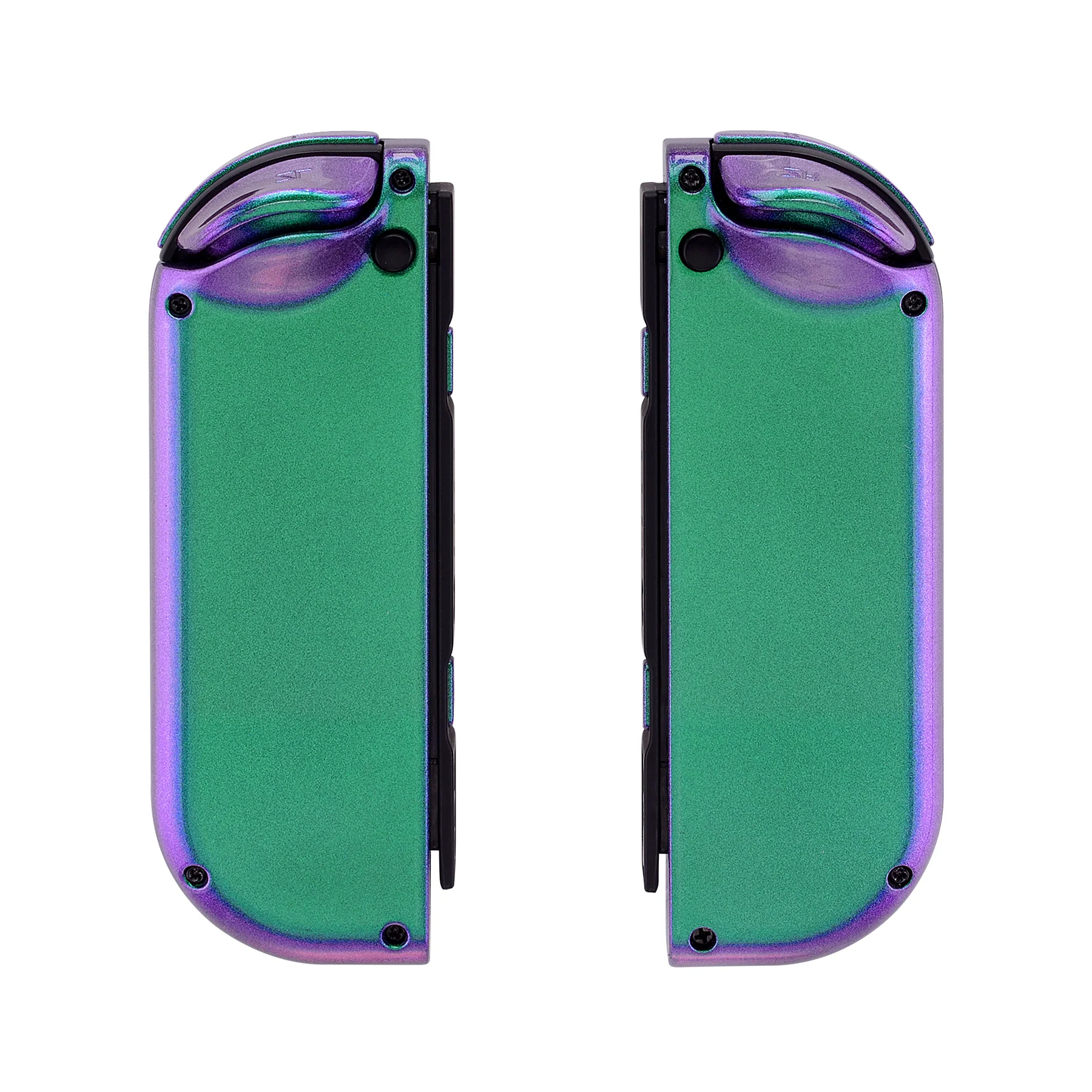 eXtremeRate Replacement Full Set Shell Case with Buttons for Joycon of NS Switch - Chameleon Green Purple - Image 8