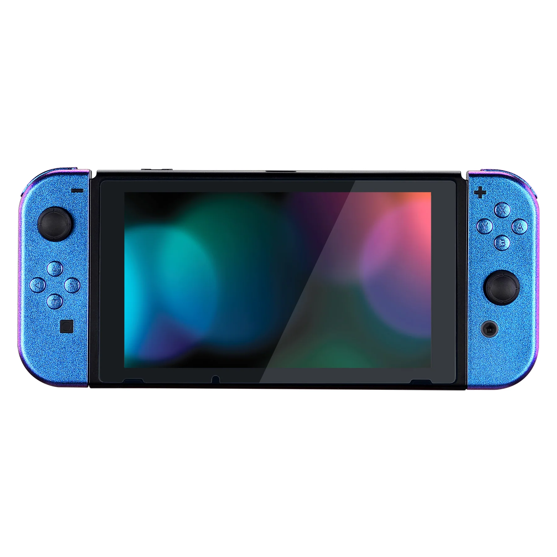 eXtremeRate Replacement Full Set Shell Case with Buttons for Joycon of NS Switch - Chameleon Purple Blue - Image 4
