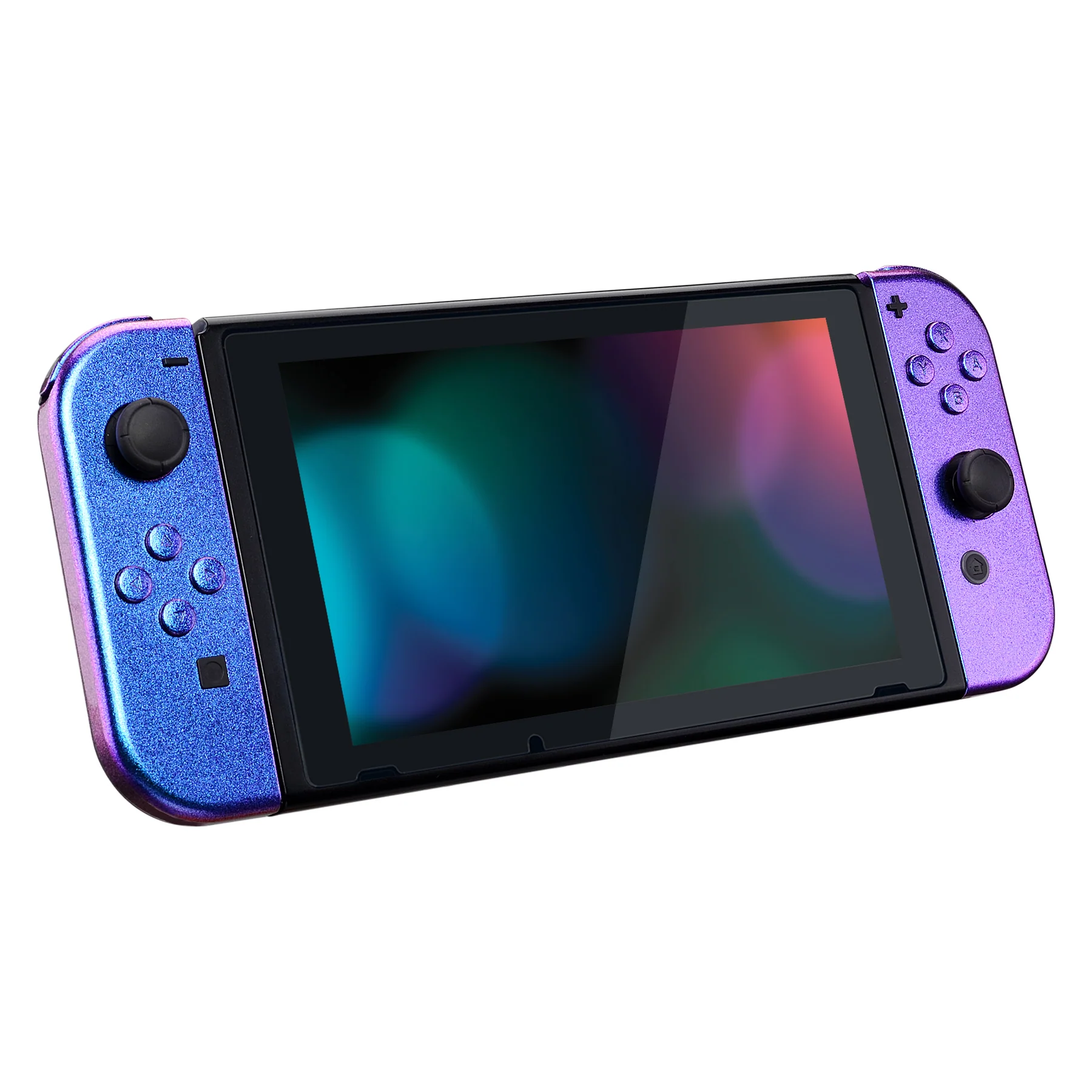 eXtremeRate Replacement Full Set Shell Case with Buttons for Joycon of NS Switch - Chameleon Purple Blue - Image 6
