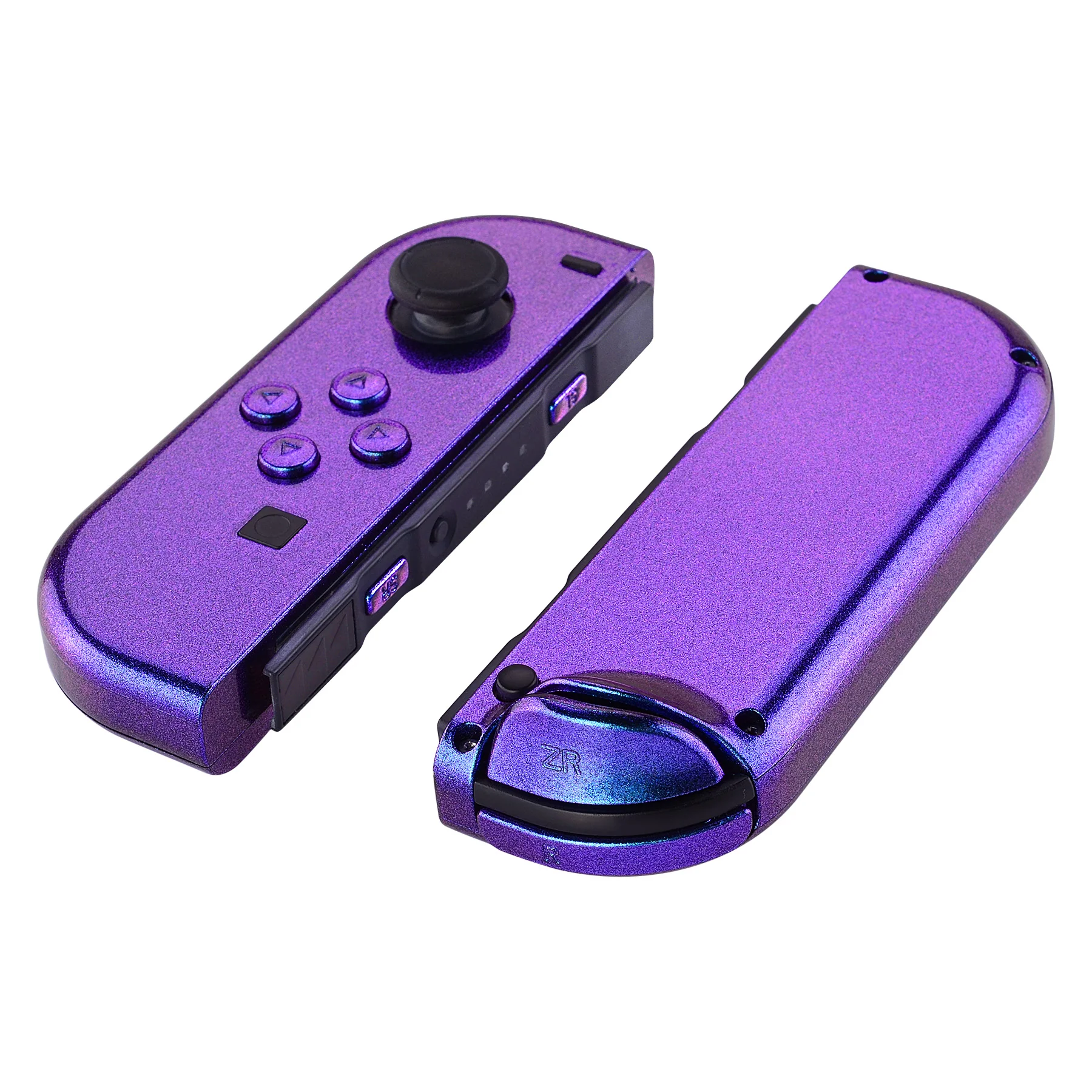 eXtremeRate Replacement Full Set Shell Case with Buttons for Joycon of NS Switch - Chameleon Purple Blue - Image 9