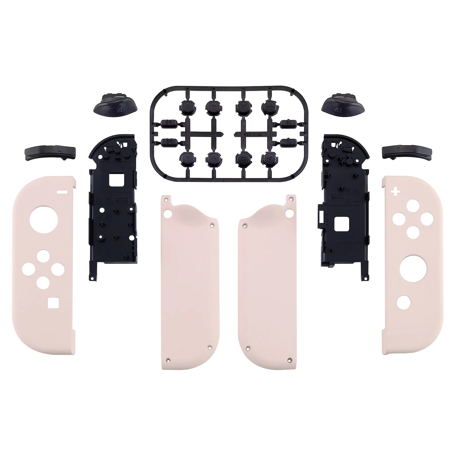 eXtremeRate Replacement Full Set Shell Case with Buttons for Joycon of NS Switch - Cherry Blossoms Pink - Image 2