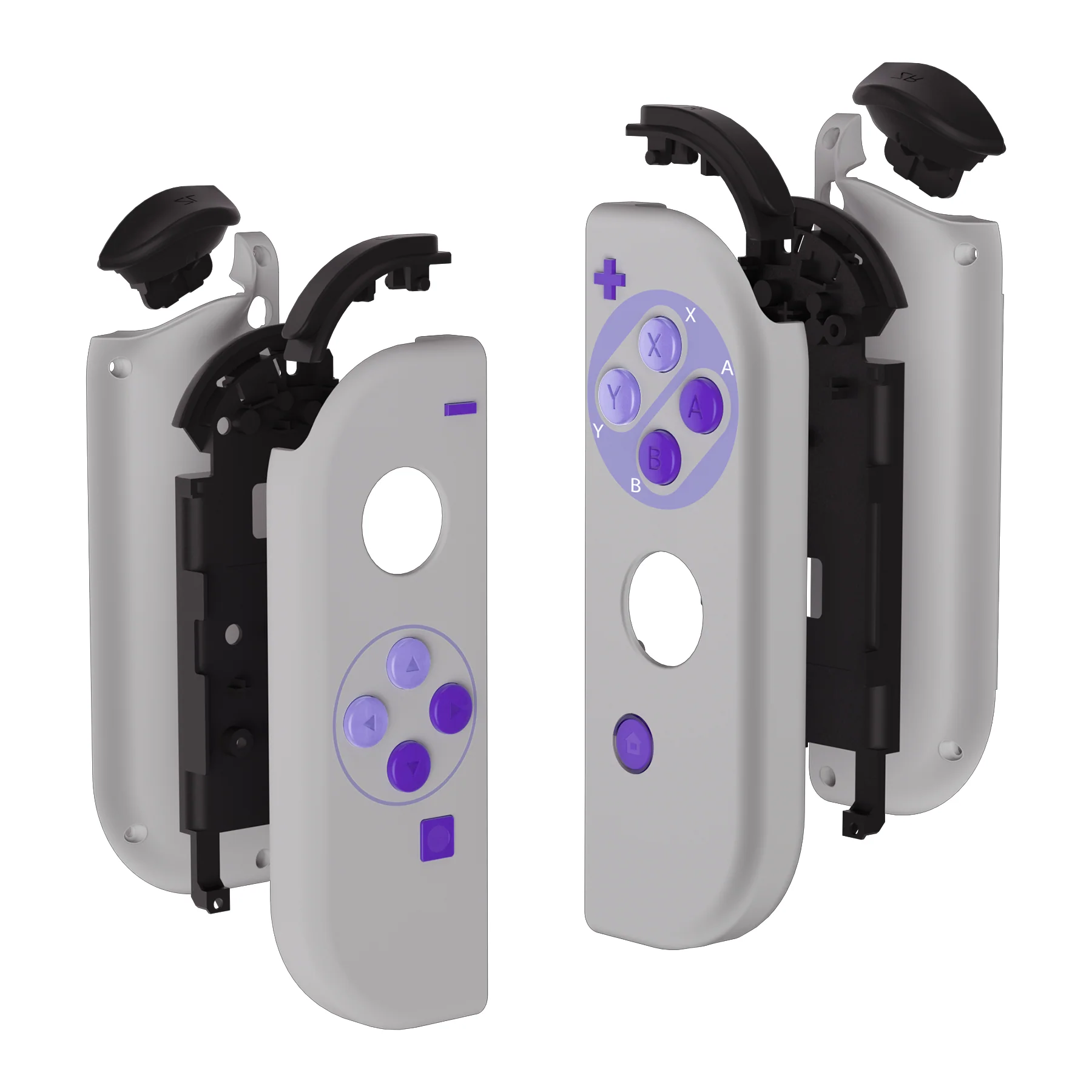 eXtremeRate Replacement Full Set Shell Case with Buttons for Joycon of NS Switch - Classics SNES Style - Image 10