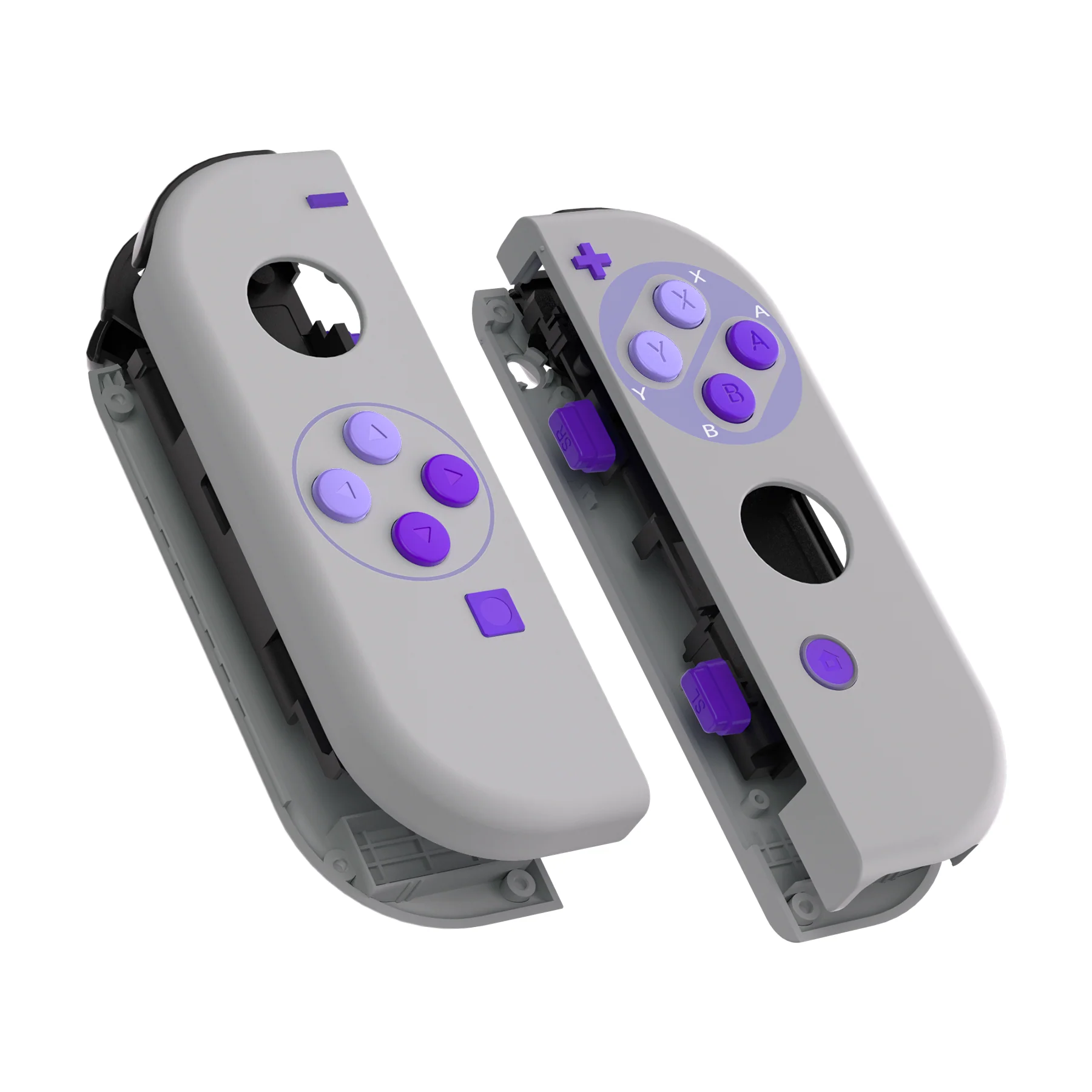 eXtremeRate Replacement Full Set Shell Case with Buttons for Joycon of NS Switch - Classics SNES Style - Image 11