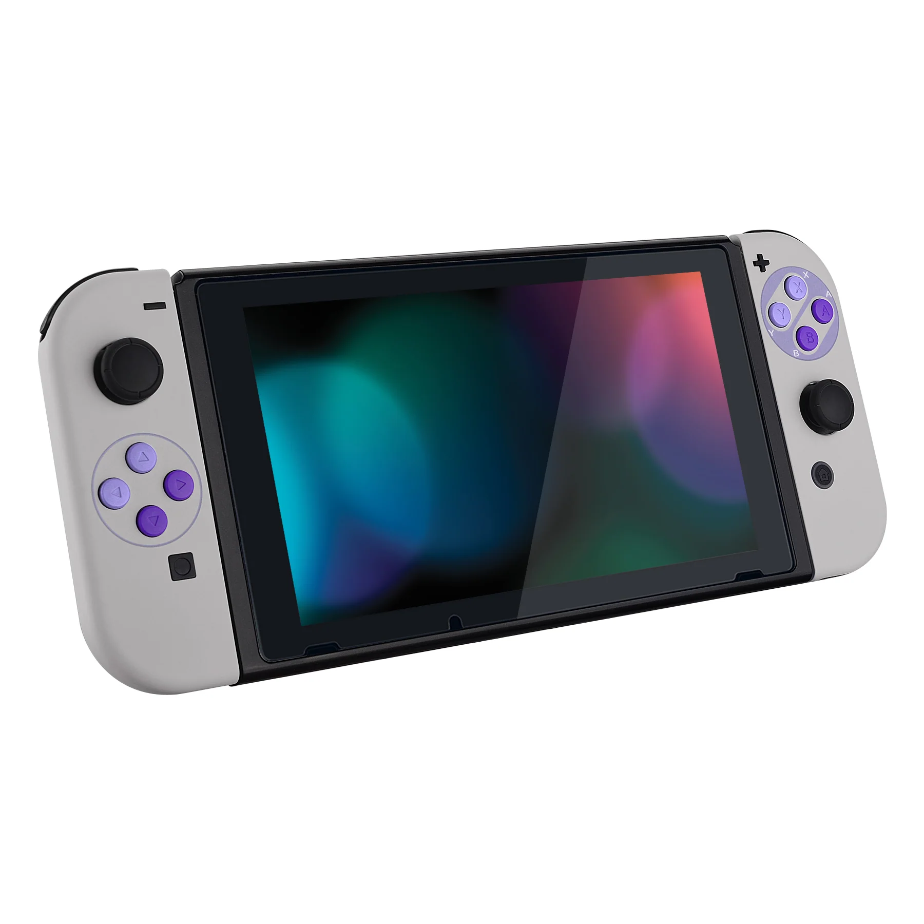 eXtremeRate Replacement Full Set Shell Case with Buttons for Joycon of NS Switch - Classics SNES Style - Image 6