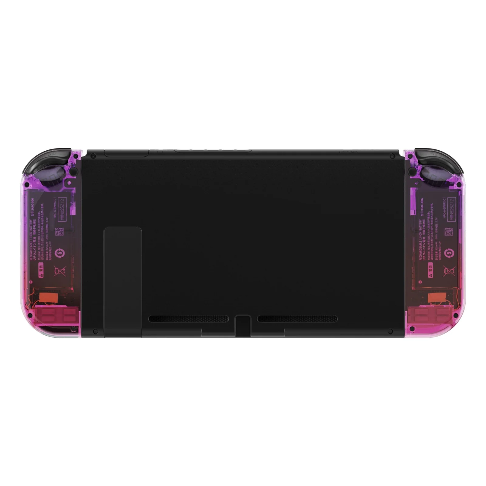 eXtremeRate Replacement Full Set Shell Case with Buttons for Joycon of NS Switch - Clear Atomic Purple Rose Red - Image 7
