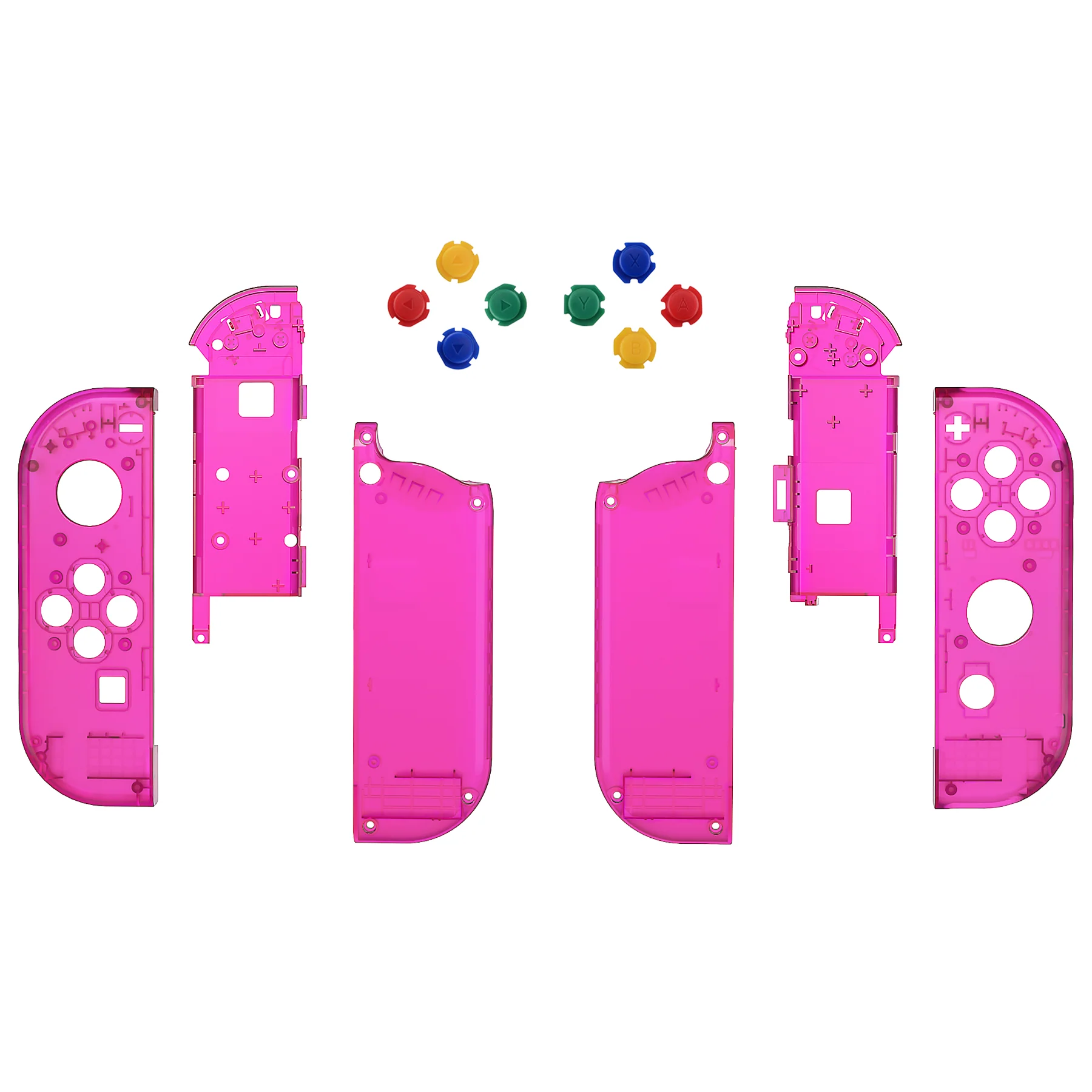 eXtremeRate Replacement Full Set Shell Case with Buttons for Joycon of NS Switch - Clear Candy Pink - Image 2