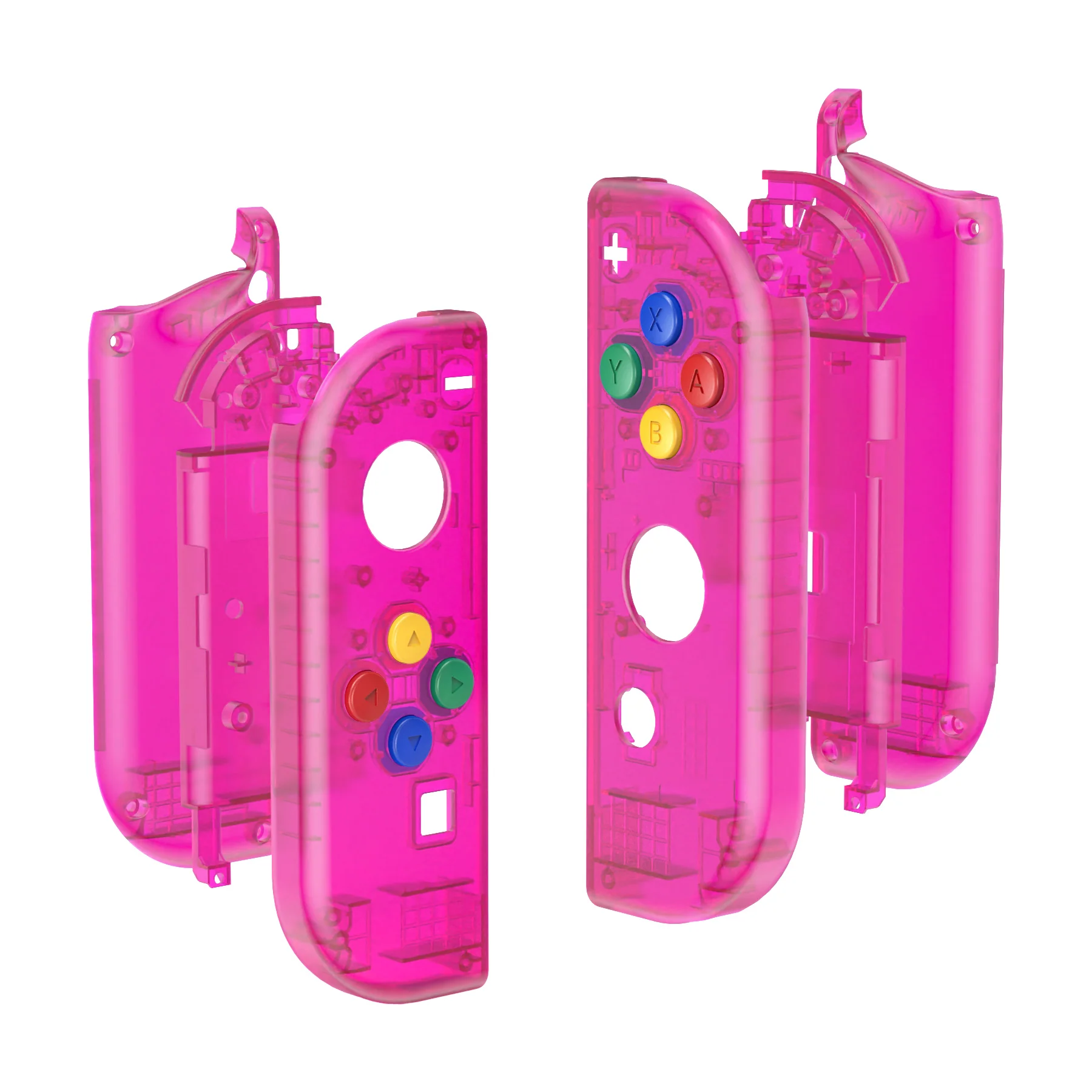 eXtremeRate Replacement Full Set Shell Case with Buttons for Joycon of NS Switch - Clear Candy Pink - Image 7