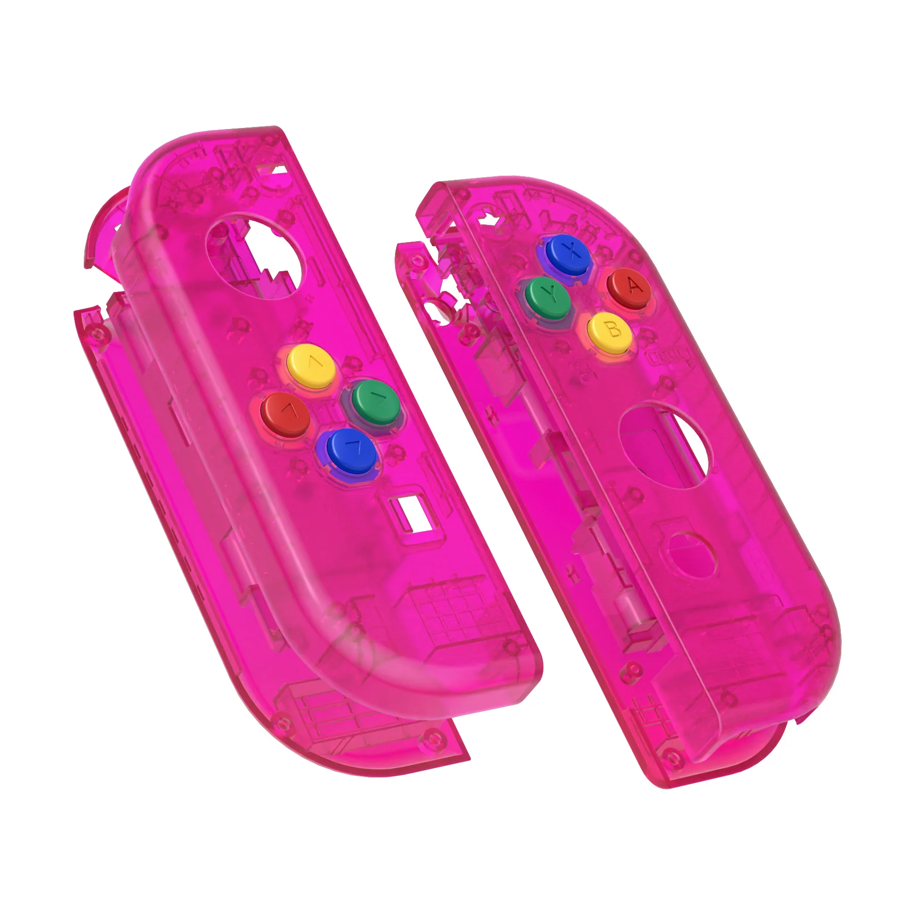 eXtremeRate Replacement Full Set Shell Case with Buttons for Joycon of NS Switch - Clear Candy Pink - Image 8