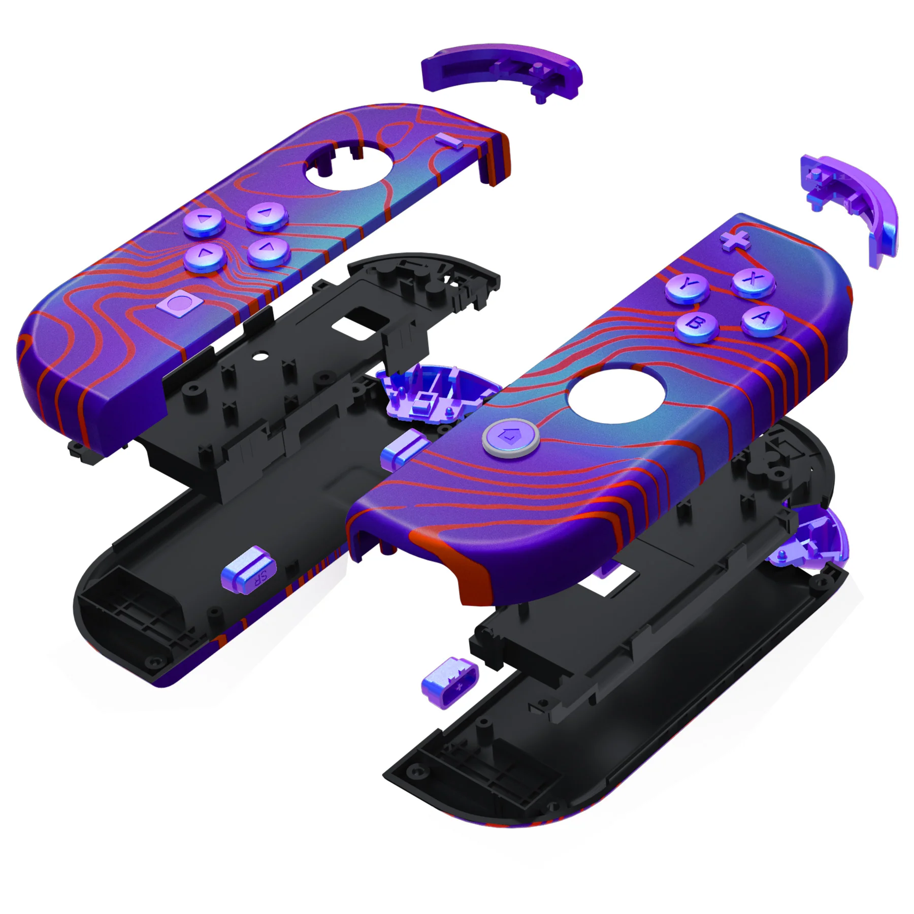 eXtremeRate Replacement Full Set Shell Case with Buttons for Joycon of NS Switch - Damascuscamo - Image 12