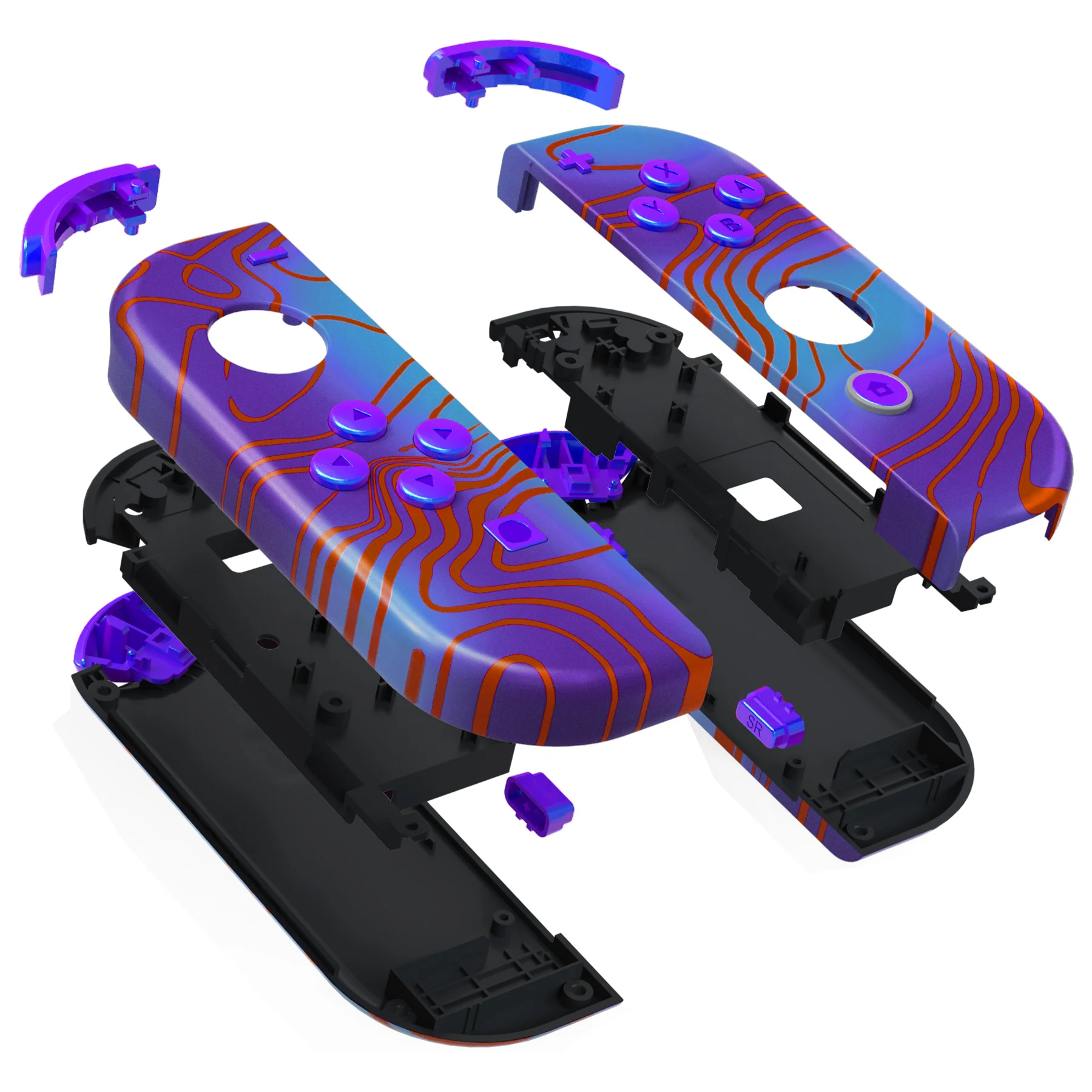 eXtremeRate Replacement Full Set Shell Case with Buttons for Joycon of NS Switch - Damascuscamo - Image 13