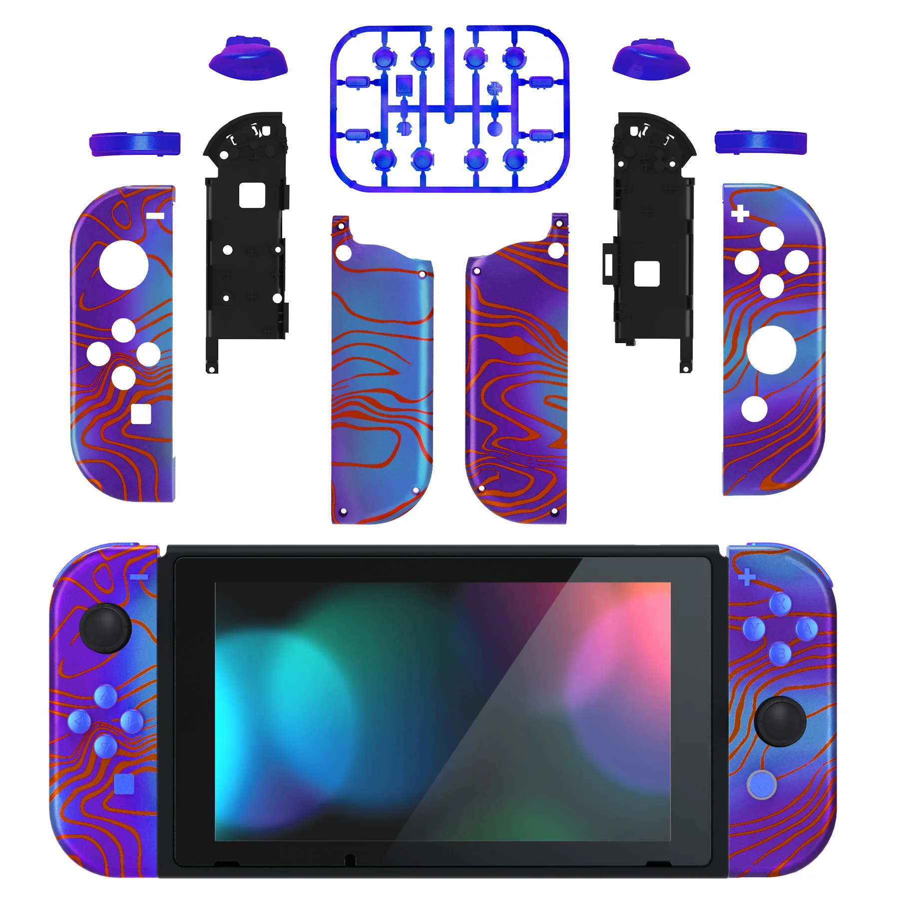 eXtremeRate Replacement Full Set Shell Case with Buttons for Joycon of NS Switch - Damascuscamo - Image 2