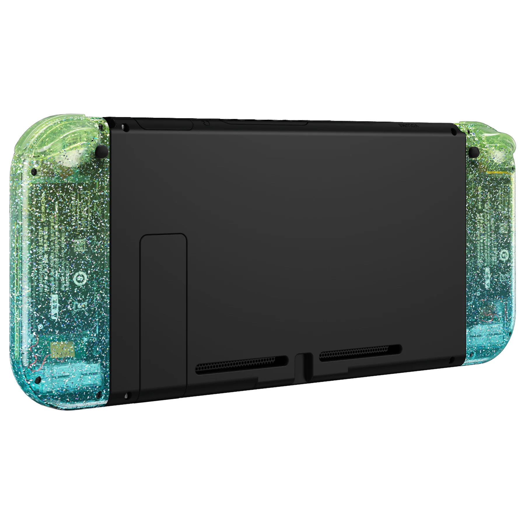 eXtremeRate Replacement Full Set Shell Case with Buttons for Joycon of NS Switch - Glitter Gradient Translucent Green Blue - Image 7