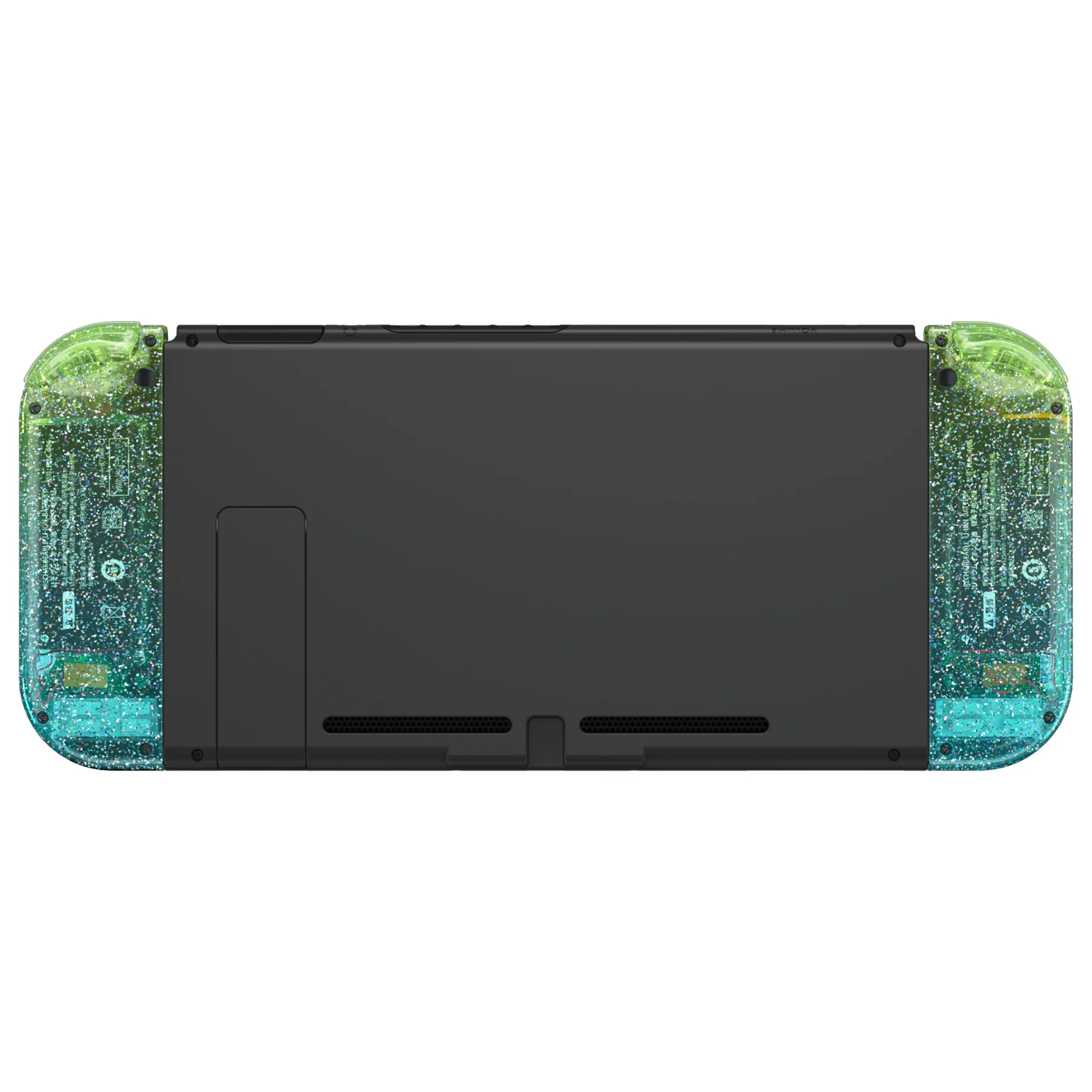 eXtremeRate Replacement Full Set Shell Case with Buttons for Joycon of NS Switch - Glitter Gradient Translucent Green Blue - Image 8