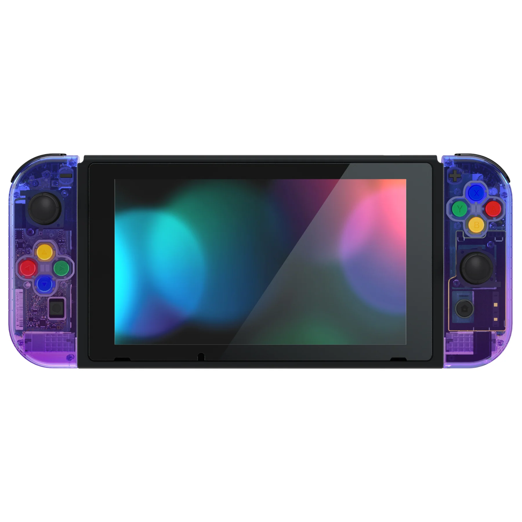 eXtremeRate Replacement Full Set Shell Case with Buttons for Joycon of NS Switch - Gradient Translucent Bluebell - Image 5