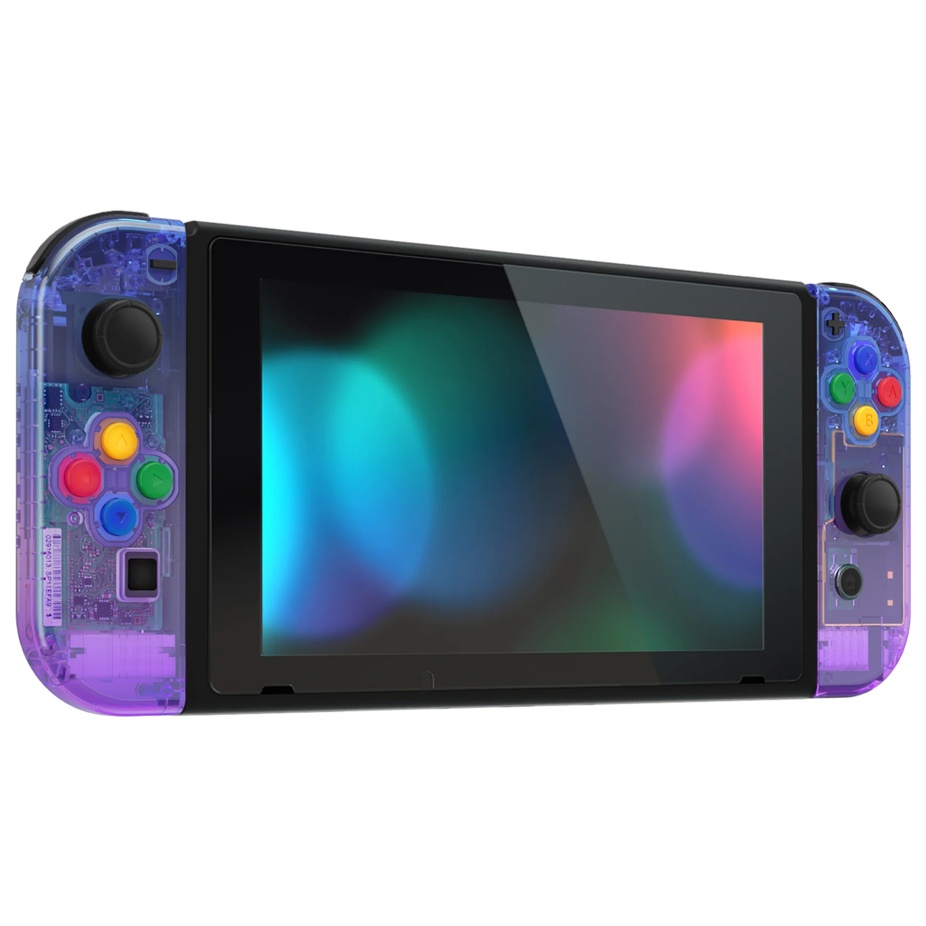 eXtremeRate Replacement Full Set Shell Case with Buttons for Joycon of NS Switch - Gradient Translucent Bluebell - Image 6