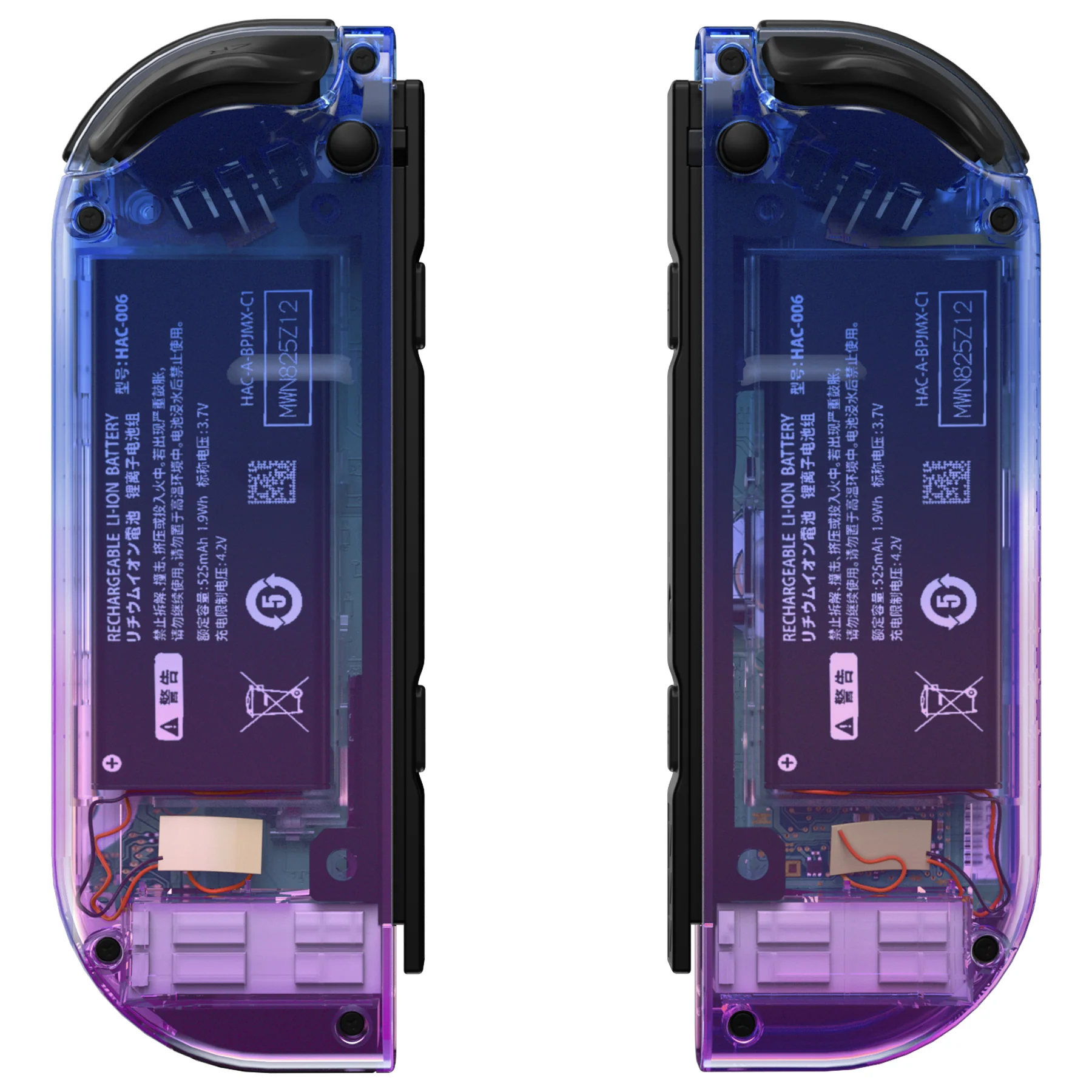 eXtremeRate Replacement Full Set Shell Case with Buttons for Joycon of NS Switch - Gradient Translucent Bluebell - Image 8