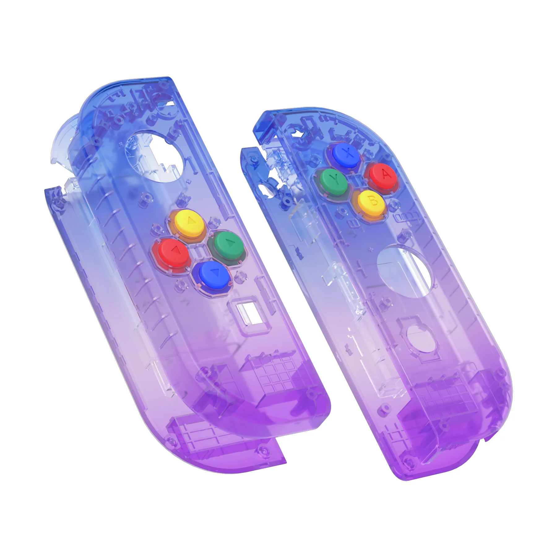 eXtremeRate Replacement Full Set Shell Case with Buttons for Joycon of NS Switch - Gradient Translucent Bluebell - Image 9