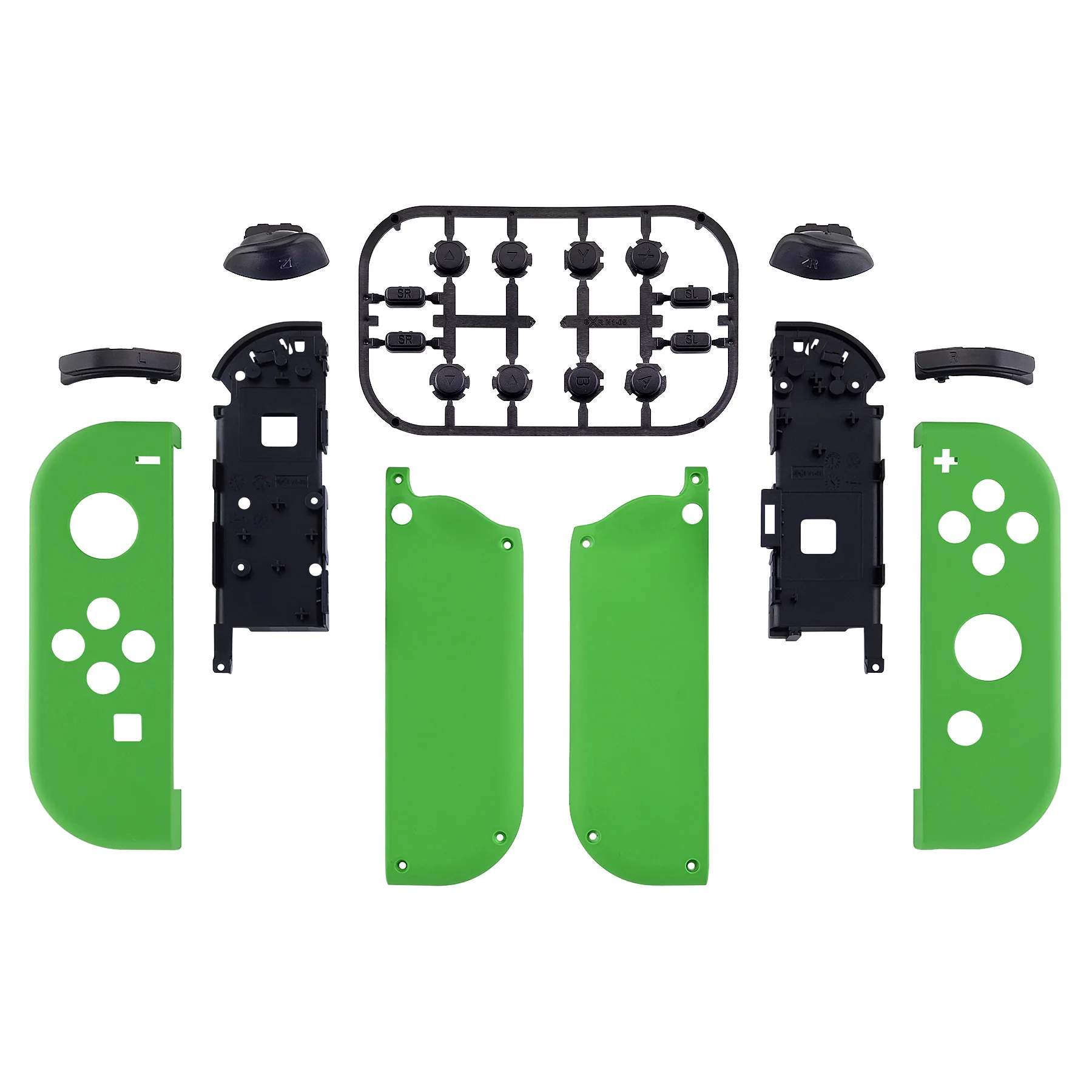 eXtremeRate Replacement Full Set Shell Case with Buttons for Joycon of NS Switch - Green - Image 2