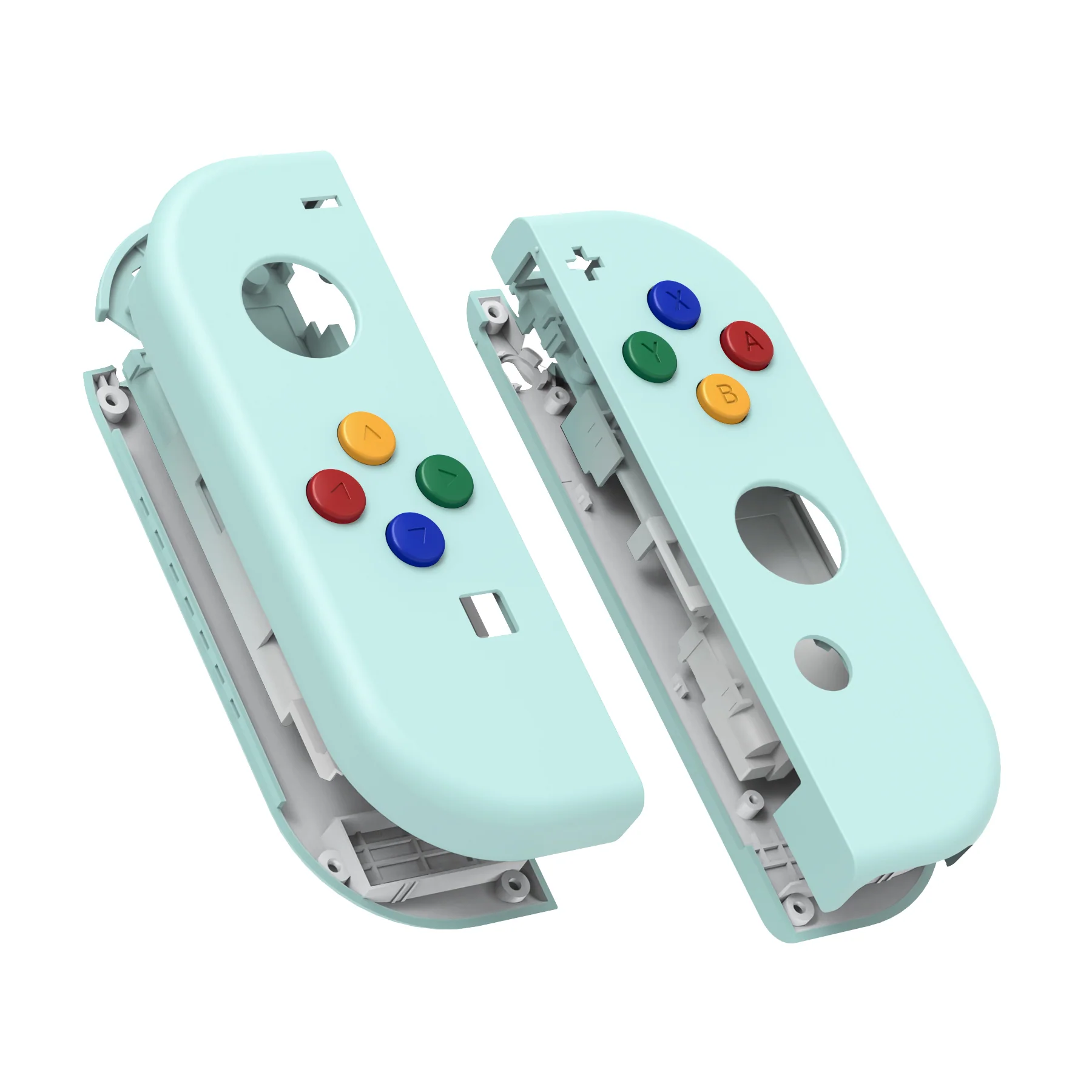 eXtremeRate Replacement Full Set Shell Case with Buttons for Joycon of NS Switch - Light Cyan - Image 11