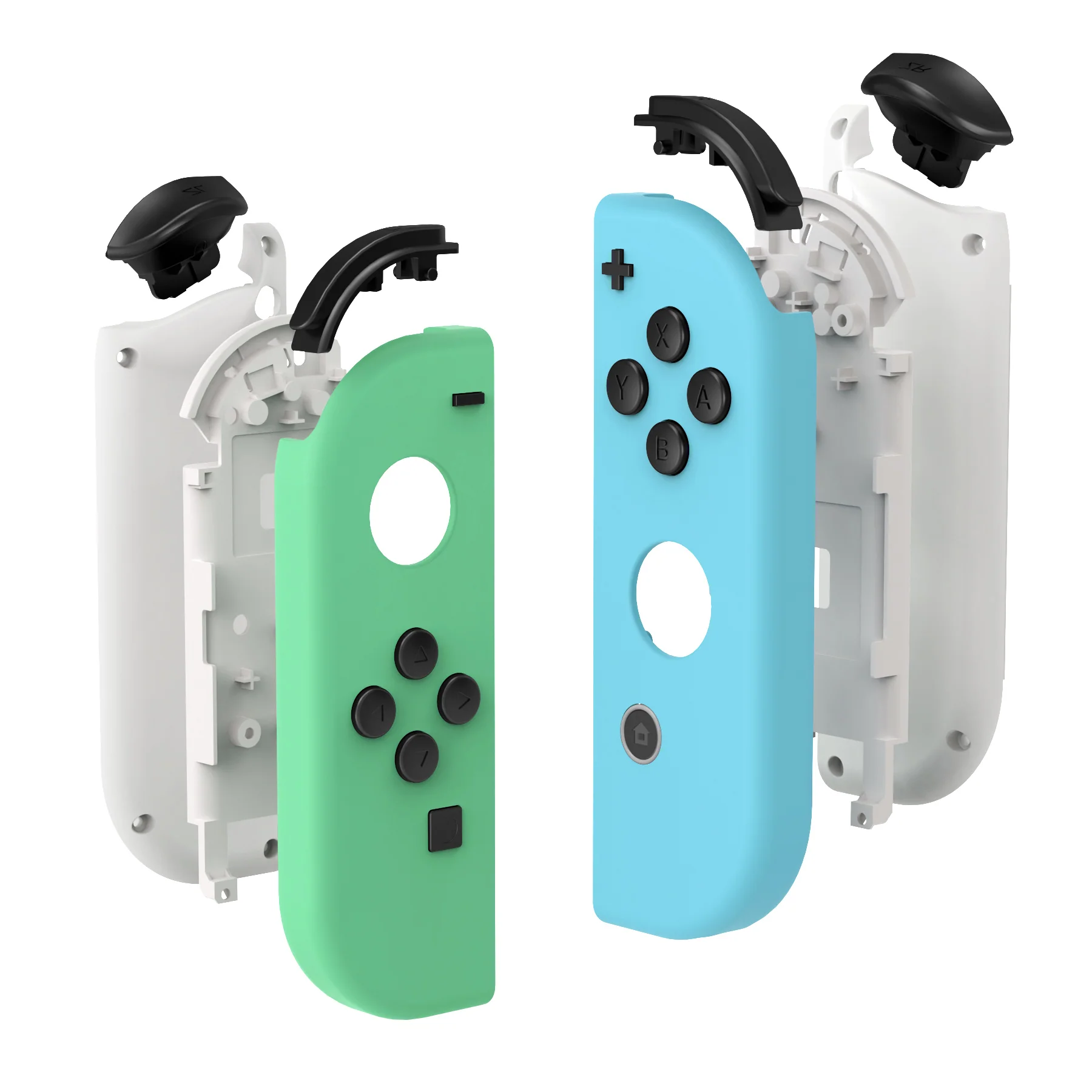 eXtremeRate Replacement Full Set Shell Case with Buttons for Joycon of NS Switch - Mint Green & Heaven Blue - Image 10