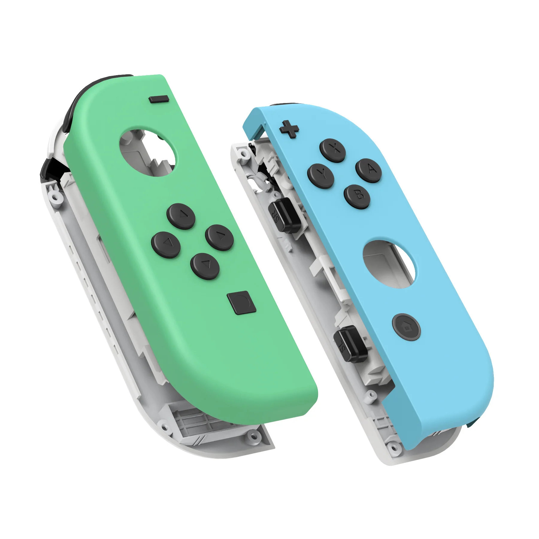 eXtremeRate Replacement Full Set Shell Case with Buttons for Joycon of NS Switch - Mint Green & Heaven Blue - Image 11