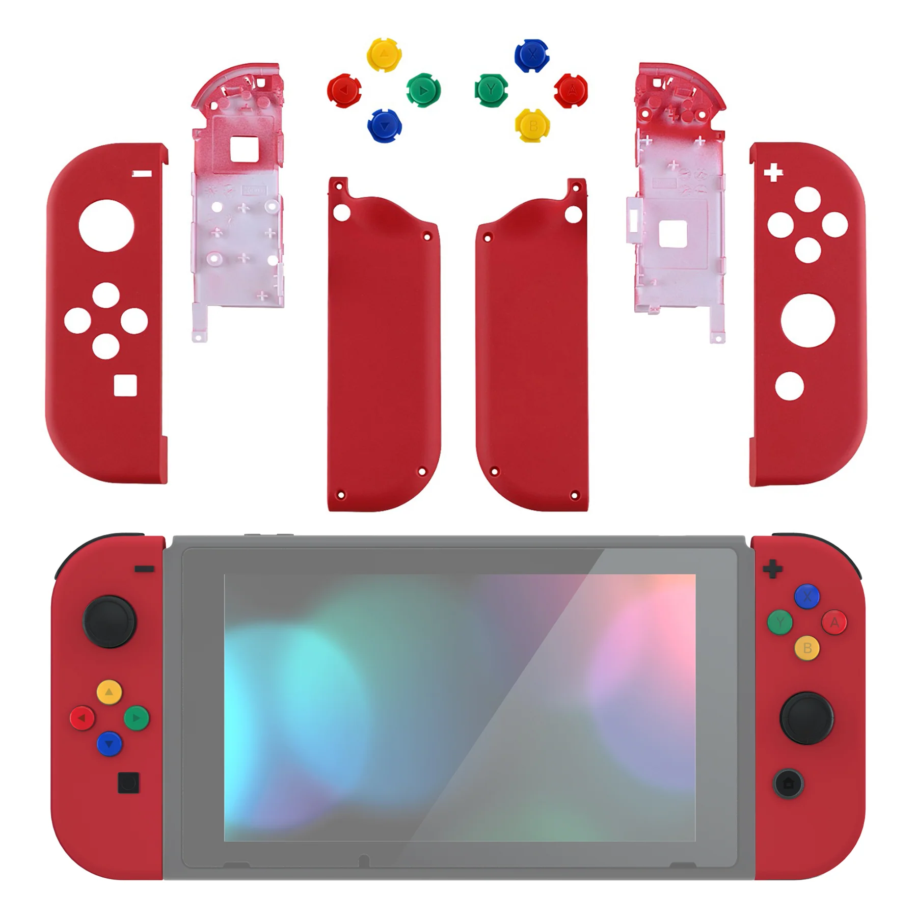 eXtremeRate Replacement Full Set Shell Case with Buttons for Joycon of NS Switch - Passion Red - Image 3