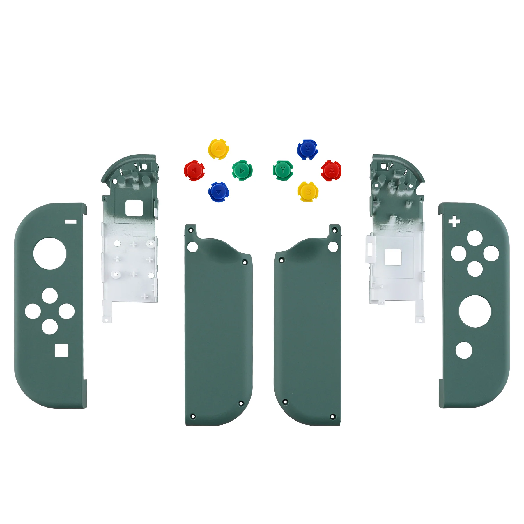 eXtremeRate Replacement Full Set Shell Case with Buttons for Joycon of NS Switch - Pine Green - Image 2