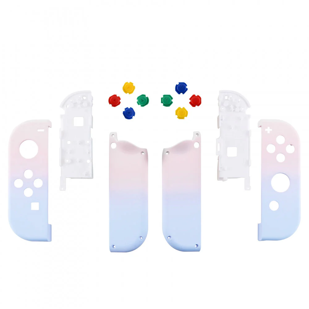 eXtremeRate Replacement Full Set Shell Case with Buttons for Joycon of NS Switch - Pink Violet - Image 2