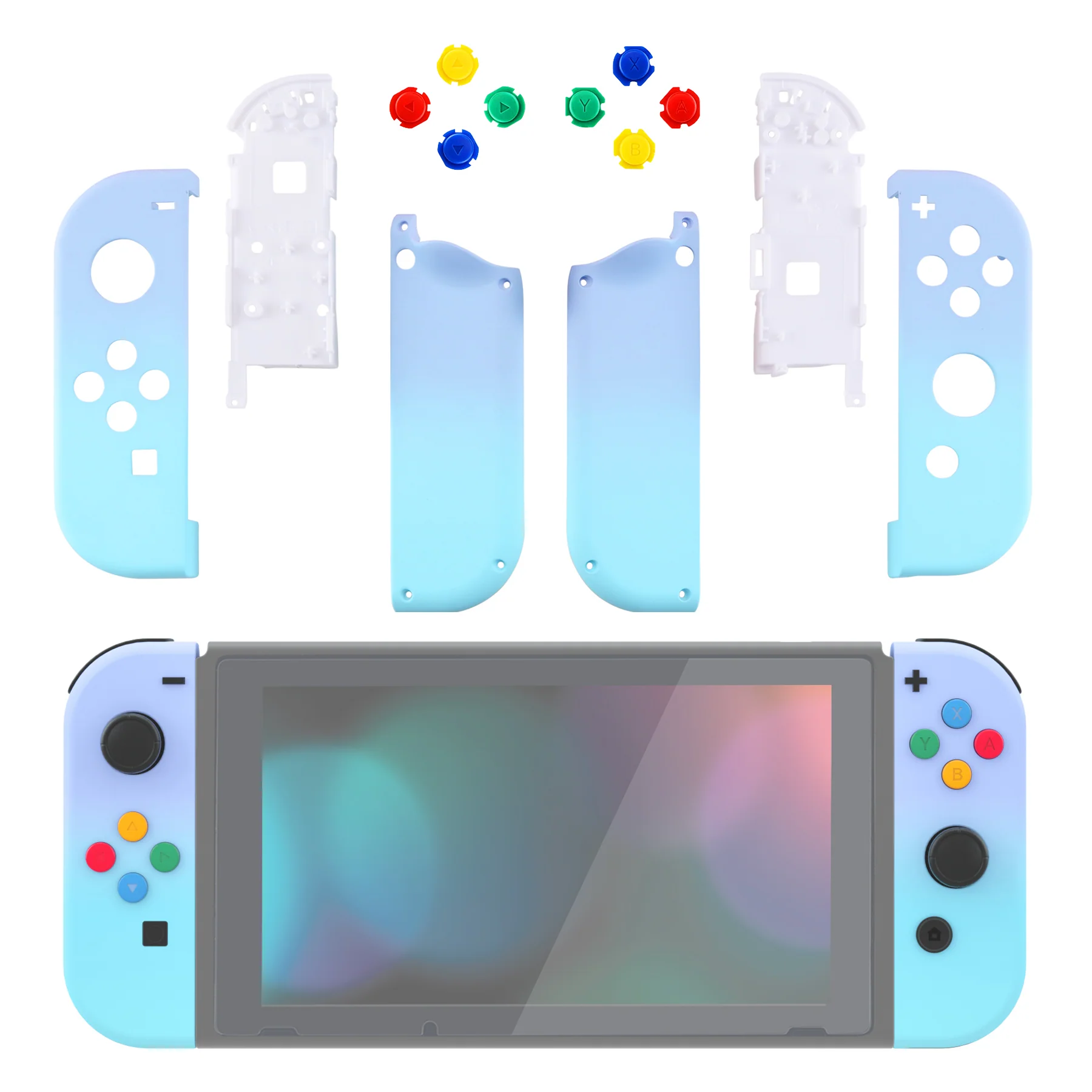 eXtremeRate Replacement Full Set Shell Case with Buttons for Joycon of NS Switch - Violet Blue - Image 3