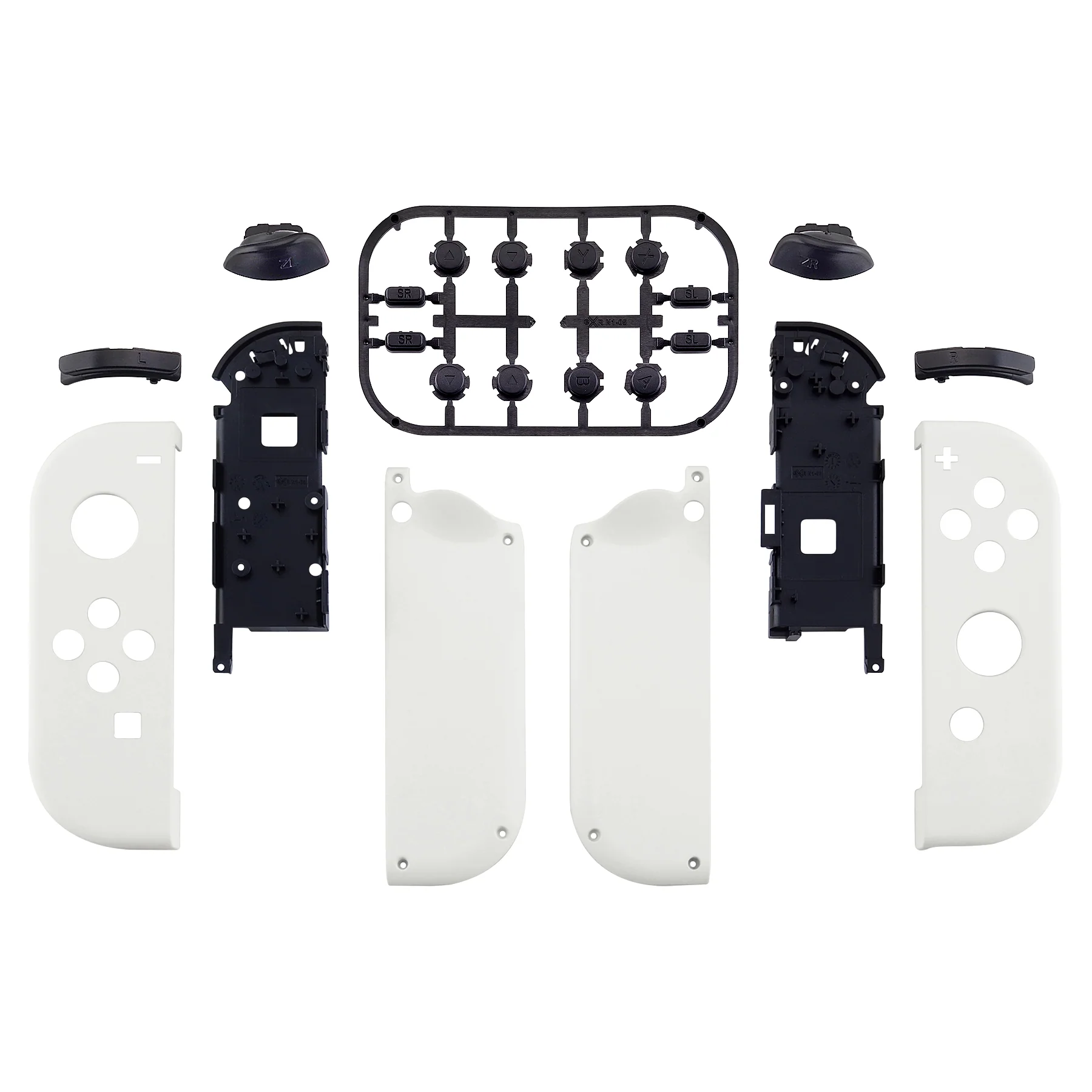 eXtremeRate Replacement Full Set Shell Case with Buttons for Joycon of NS Switch - White - Image 2