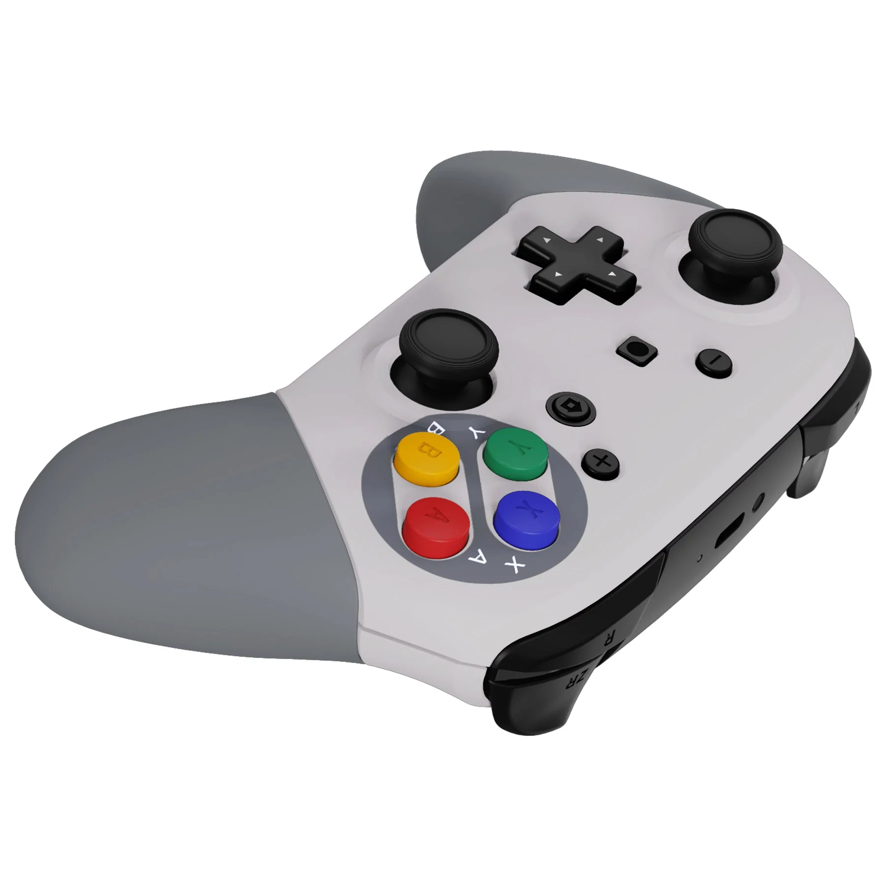 eXtremeRate Replacement Full Set Shell Faceplate Backplate Handles Colorful ABXY Buttons for Nintendo Switch Pro - SFC SNES Classic EU Style - Image 4