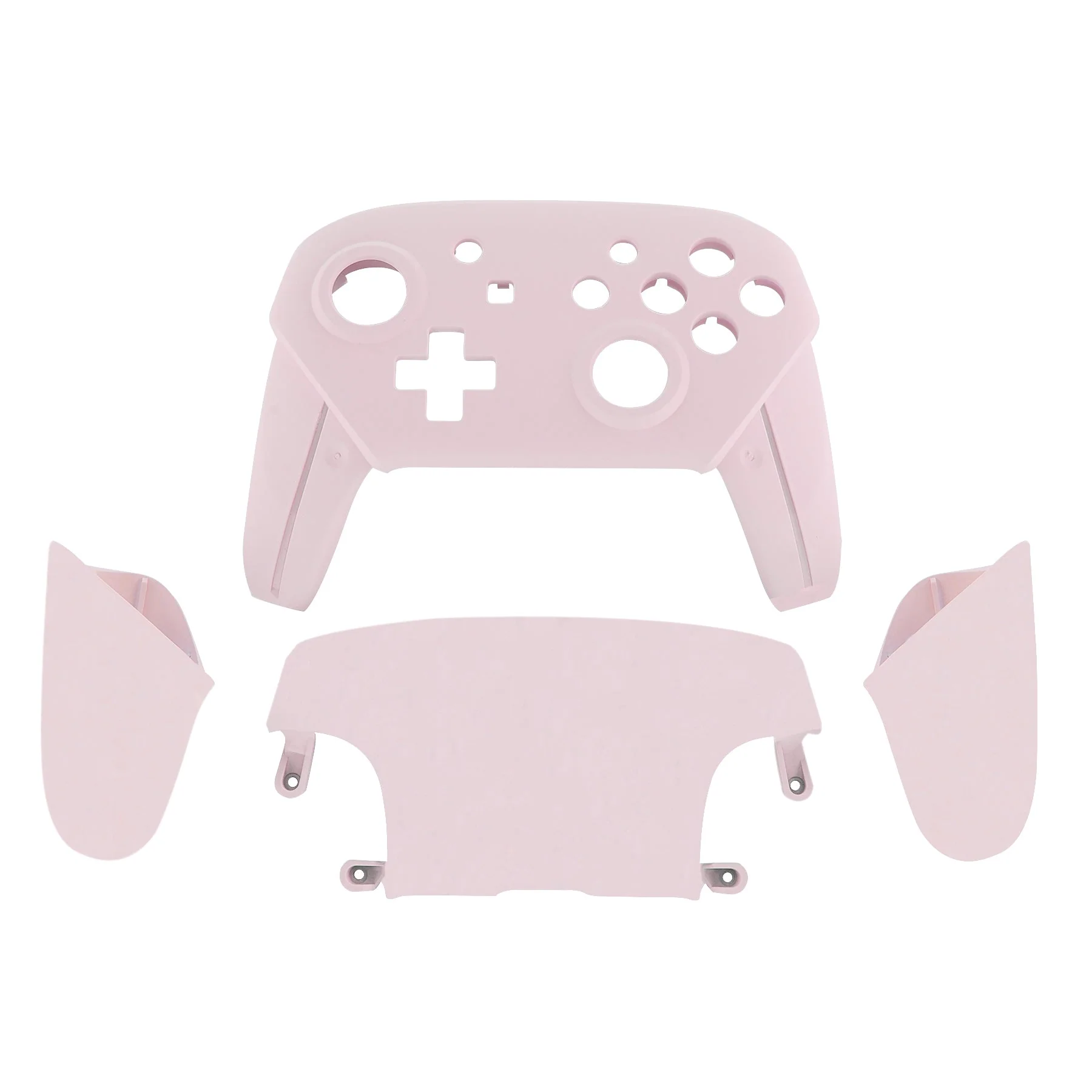 eXtremeRate Replacement Full Set Shell Faceplate Backplate Handles for Nintendo Switch Pro - Cherry Blossoms Pink - Image 2