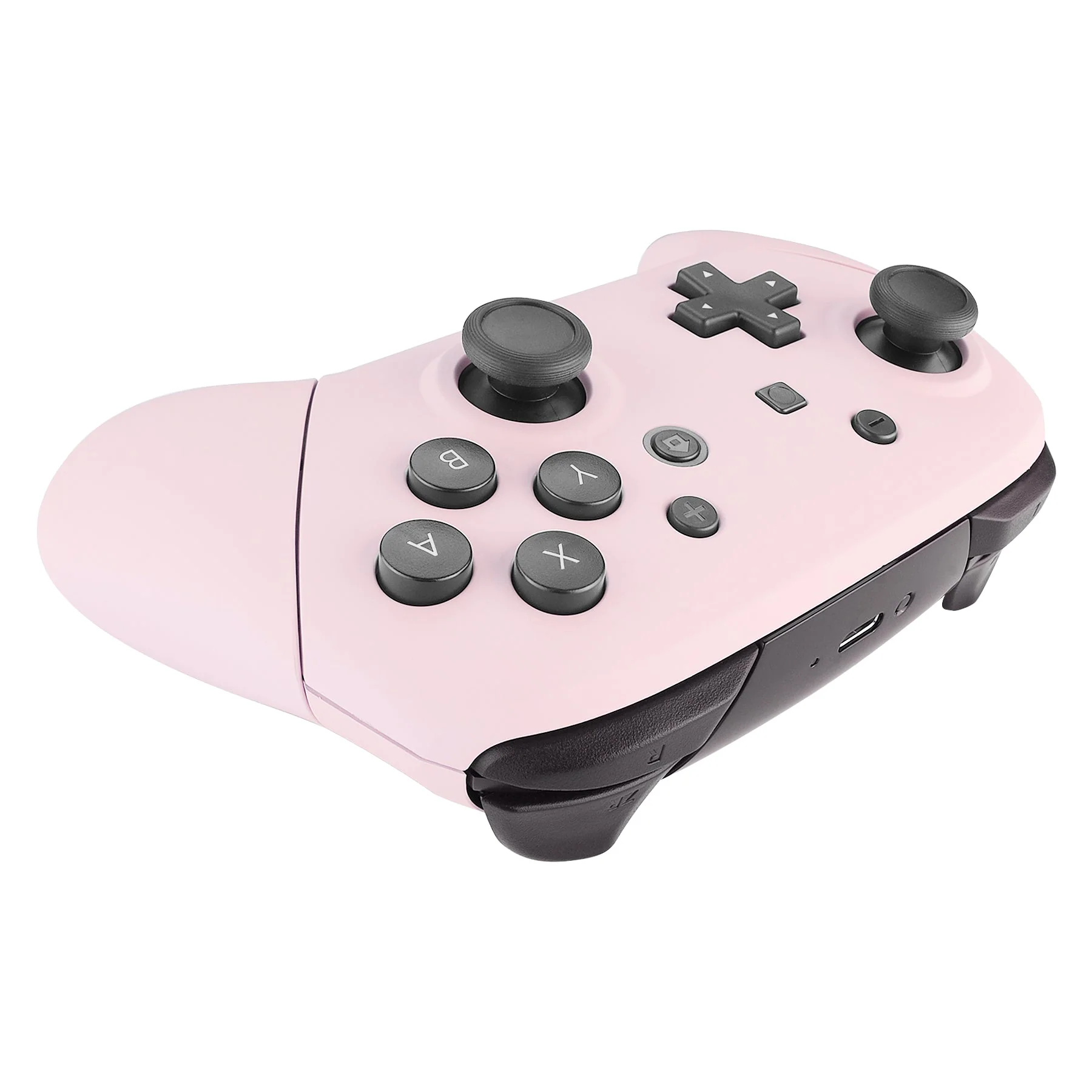 eXtremeRate Replacement Full Set Shell Faceplate Backplate Handles for Nintendo Switch Pro - Cherry Blossoms Pink - Image 6