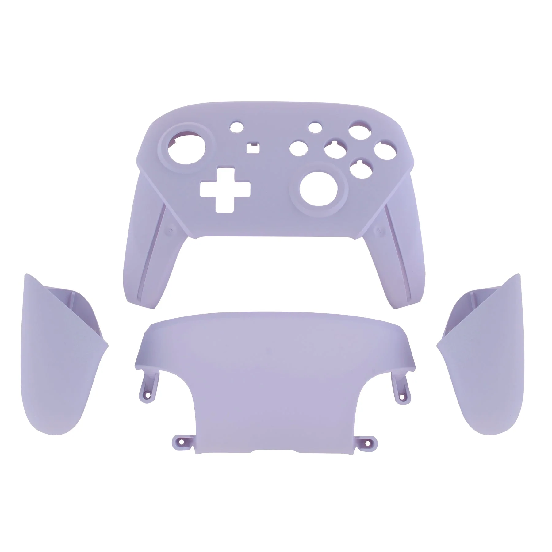 eXtremeRate Replacement Full Set Shell Faceplate Backplate Handles for Nintendo Switch Pro - Light Violet - Image 2