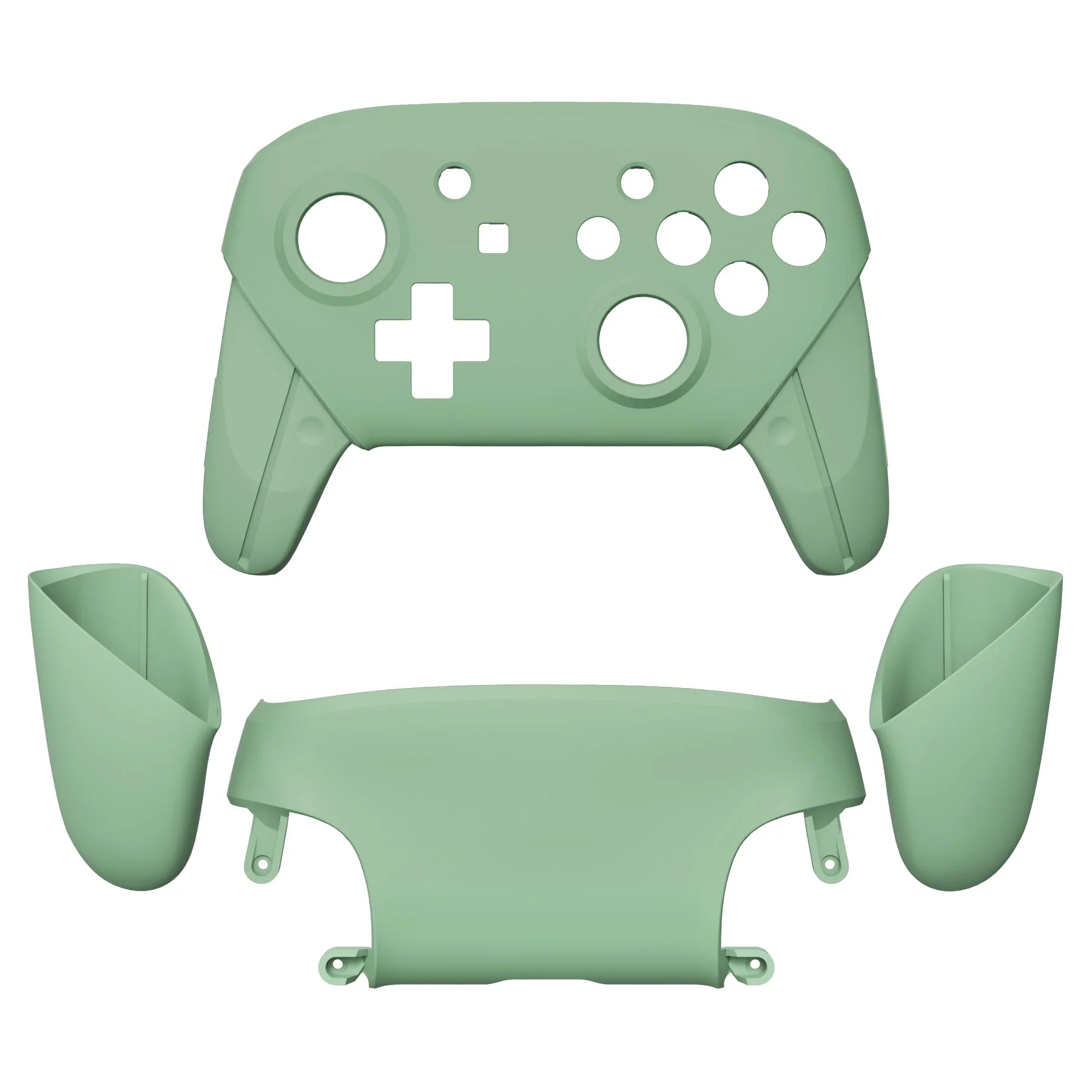 eXtremeRate Replacement Full Set Shell Faceplate Backplate Handles for Nintendo Switch Pro - Matcha Green - Image 2
