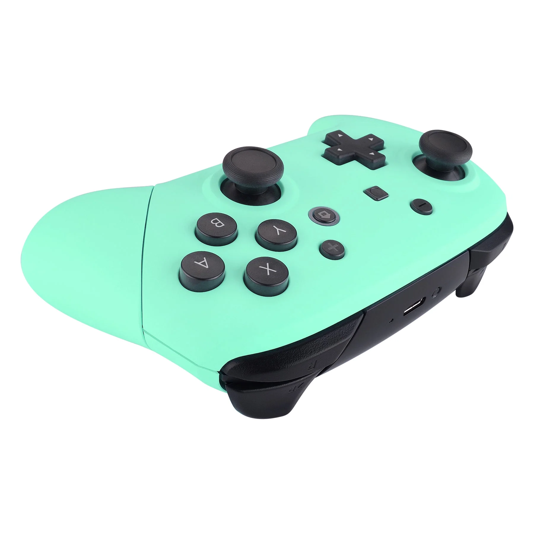 eXtremeRate Replacement Full Set Shell Faceplate Backplate Handles for Nintendo Switch Pro - Mint Green - Image 6