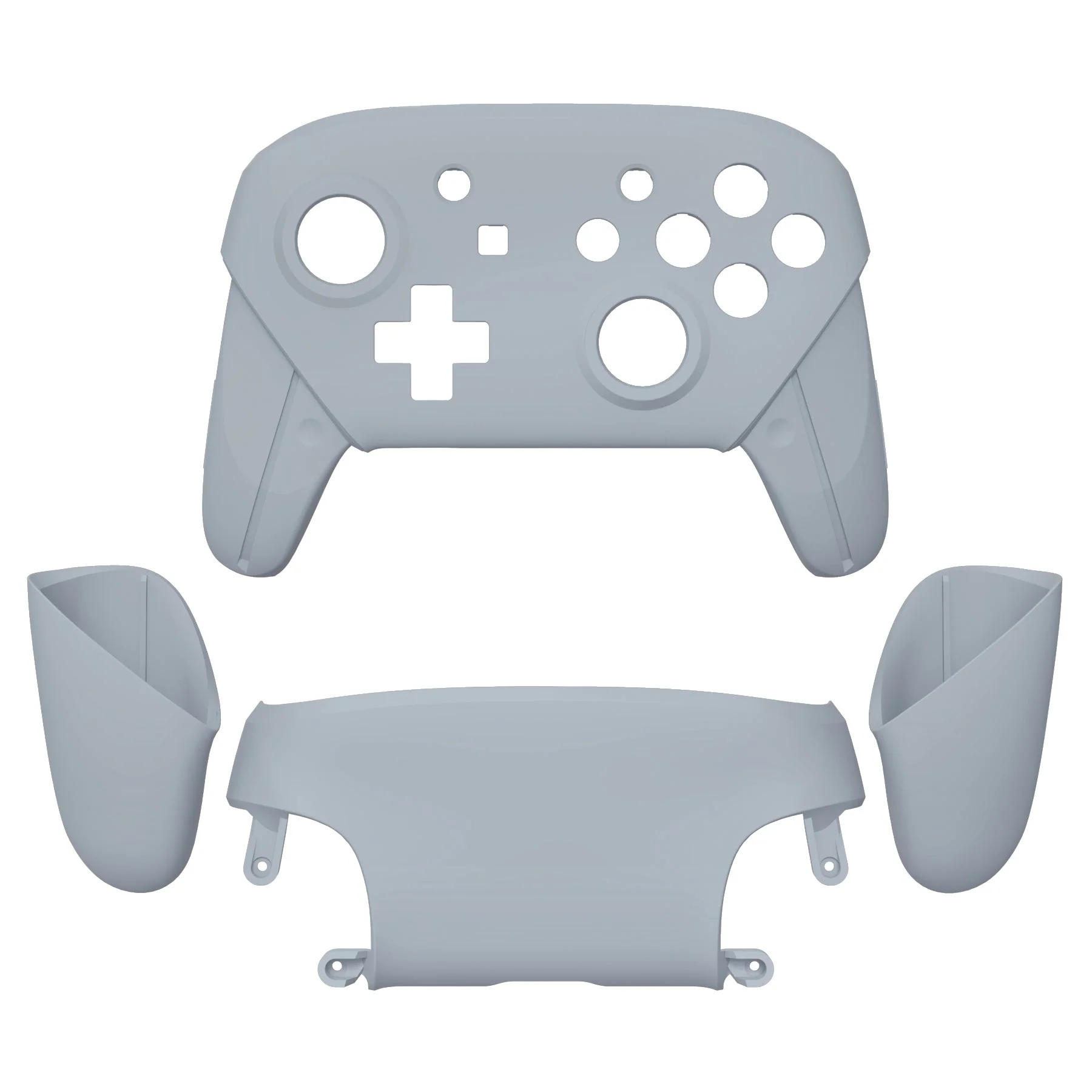 eXtremeRate Replacement Full Set Shell Faceplate Backplate Handles for Nintendo Switch Pro - New Hope Gray - Image 2