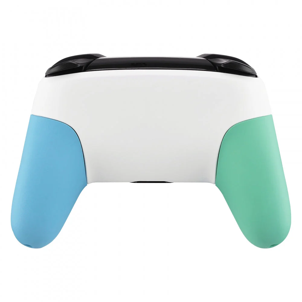 eXtremeRate Replacement Full Set Shell Faceplate Backplate Handles for Nintendo Switch Pro - White & Mint Green & Heaven Blue - Image 7