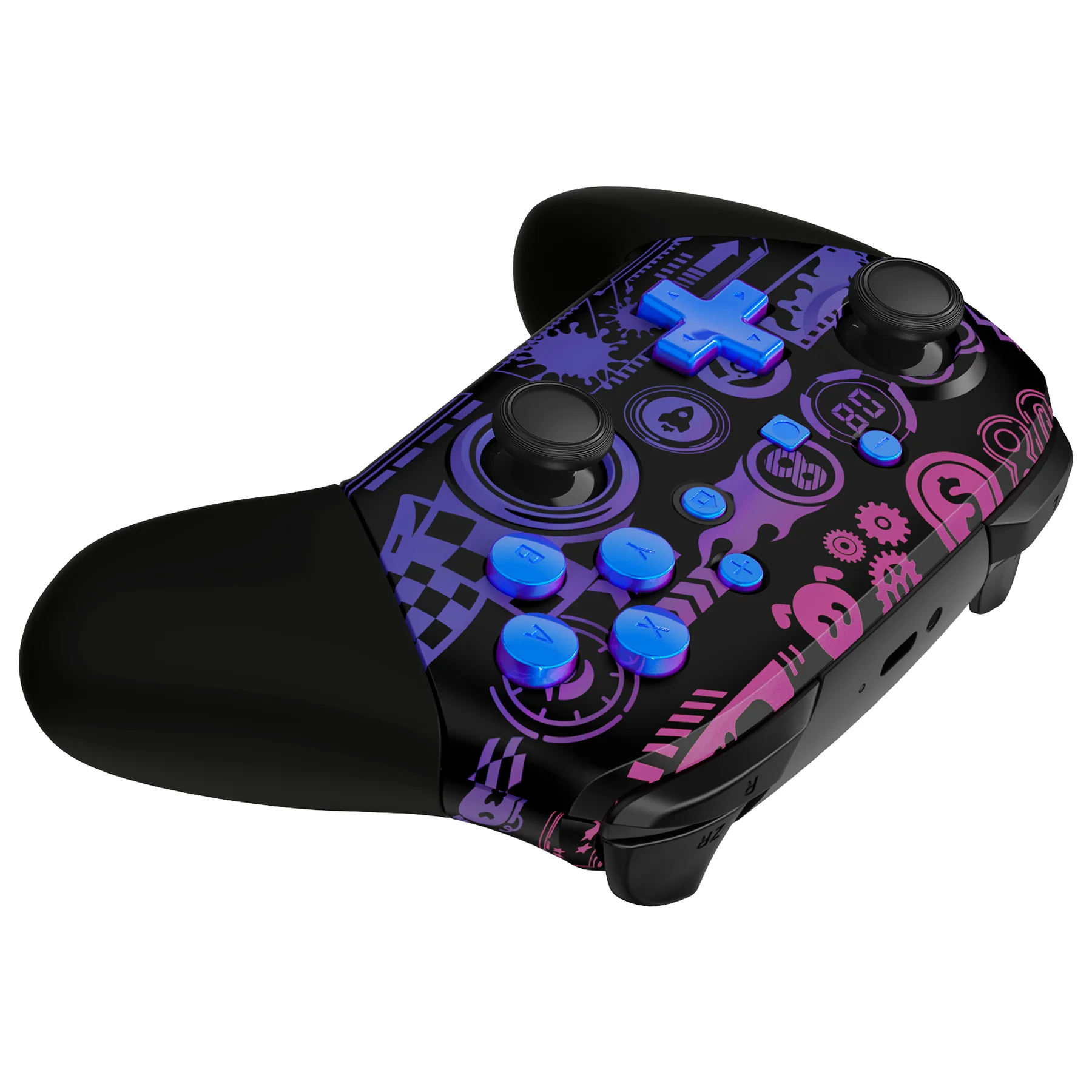 eXtremeRate Replacement Full Set Shell Faceplate Backplate Handles with Button Kit for Nintendo Switch Pro - Deluxe Championship - Image 3