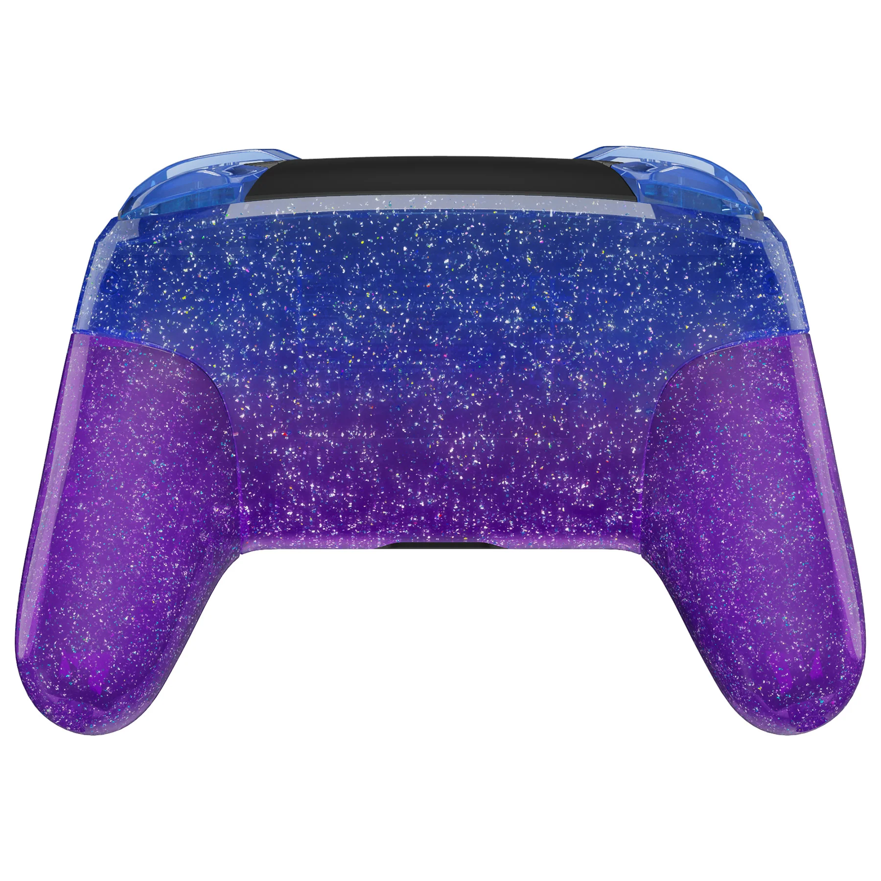 eXtremeRate Replacement Full Set Shell Faceplate Backplate Handles with Button Kit for Nintendo Switch Pro - Glitter Gradient Translucent Bluebell - Image 3