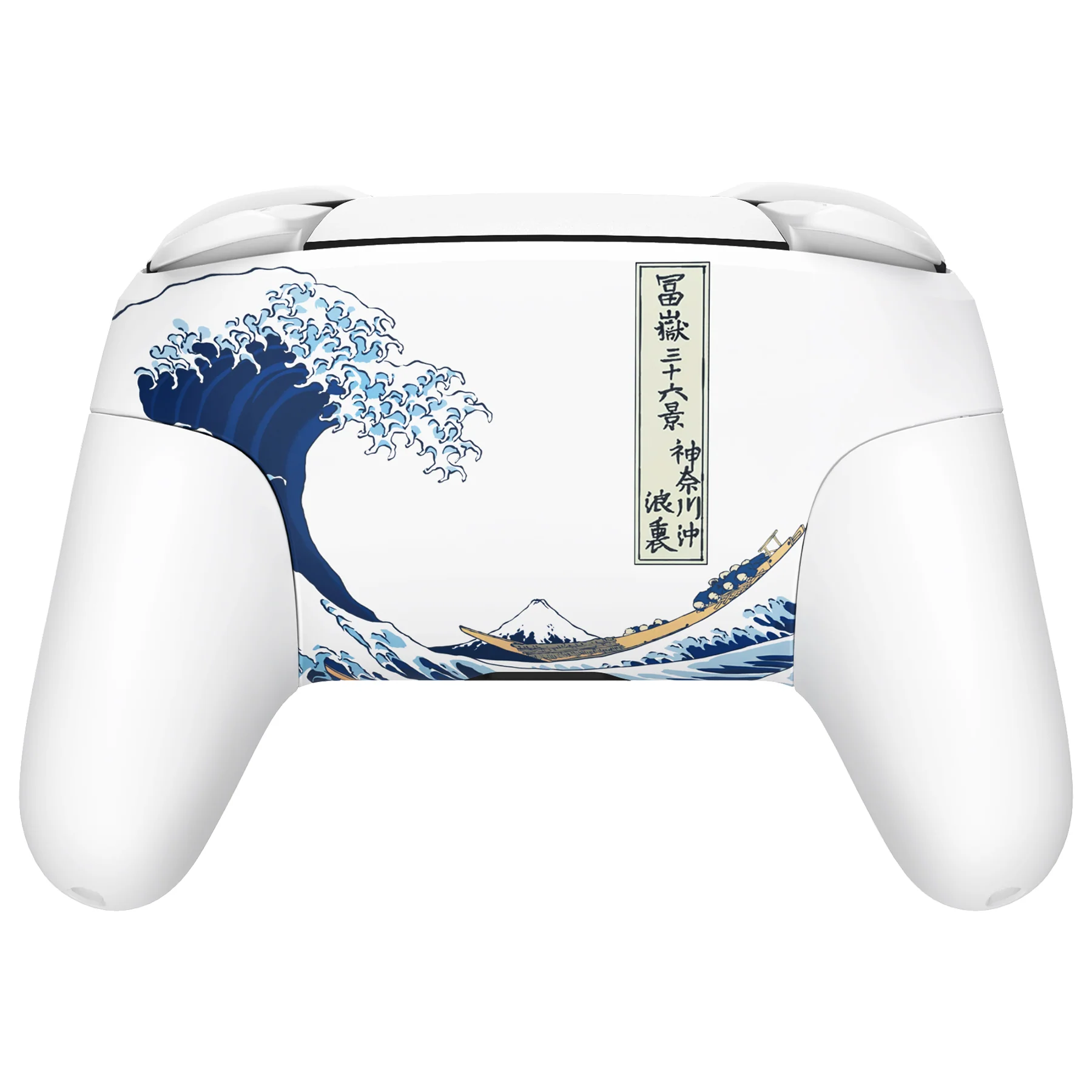 eXtremeRate Replacement Full Set Shell Faceplate Backplate Handles with Button Kit for Nintendo Switch Pro - The Great Wave Off Kanagawa - Image 4