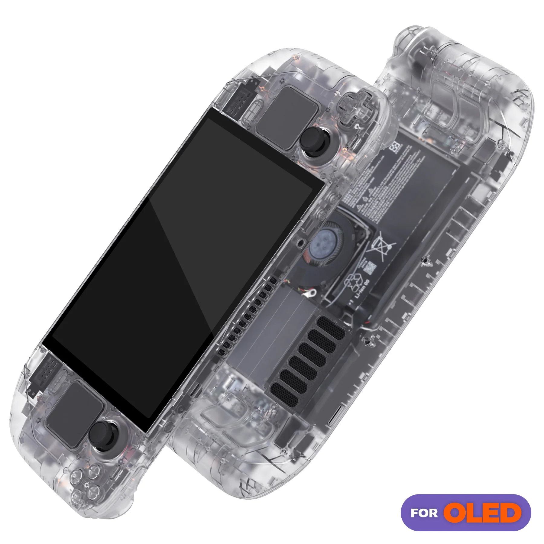 eXtremeRate Replacement Full Set Shell with Buttons for Steam Deck OLED - Clear - Image 3