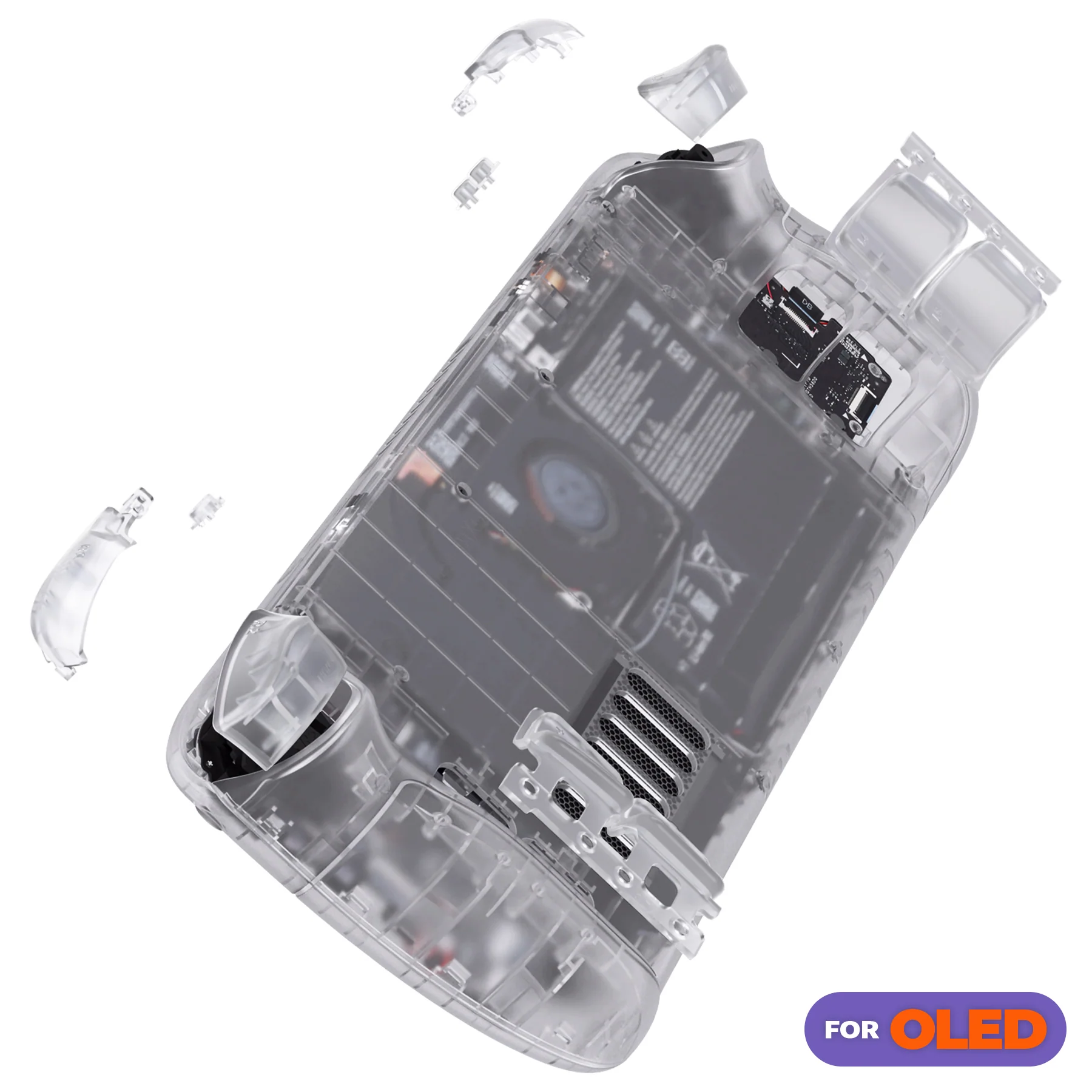 eXtremeRate Replacement Full Set Shell with Buttons for Steam Deck OLED - Clear - Image 4
