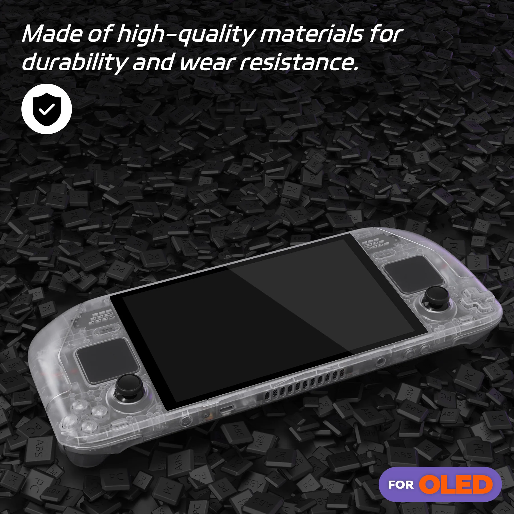 eXtremeRate Replacement Full Set Shell with Buttons for Steam Deck OLED - Clear - Image 7