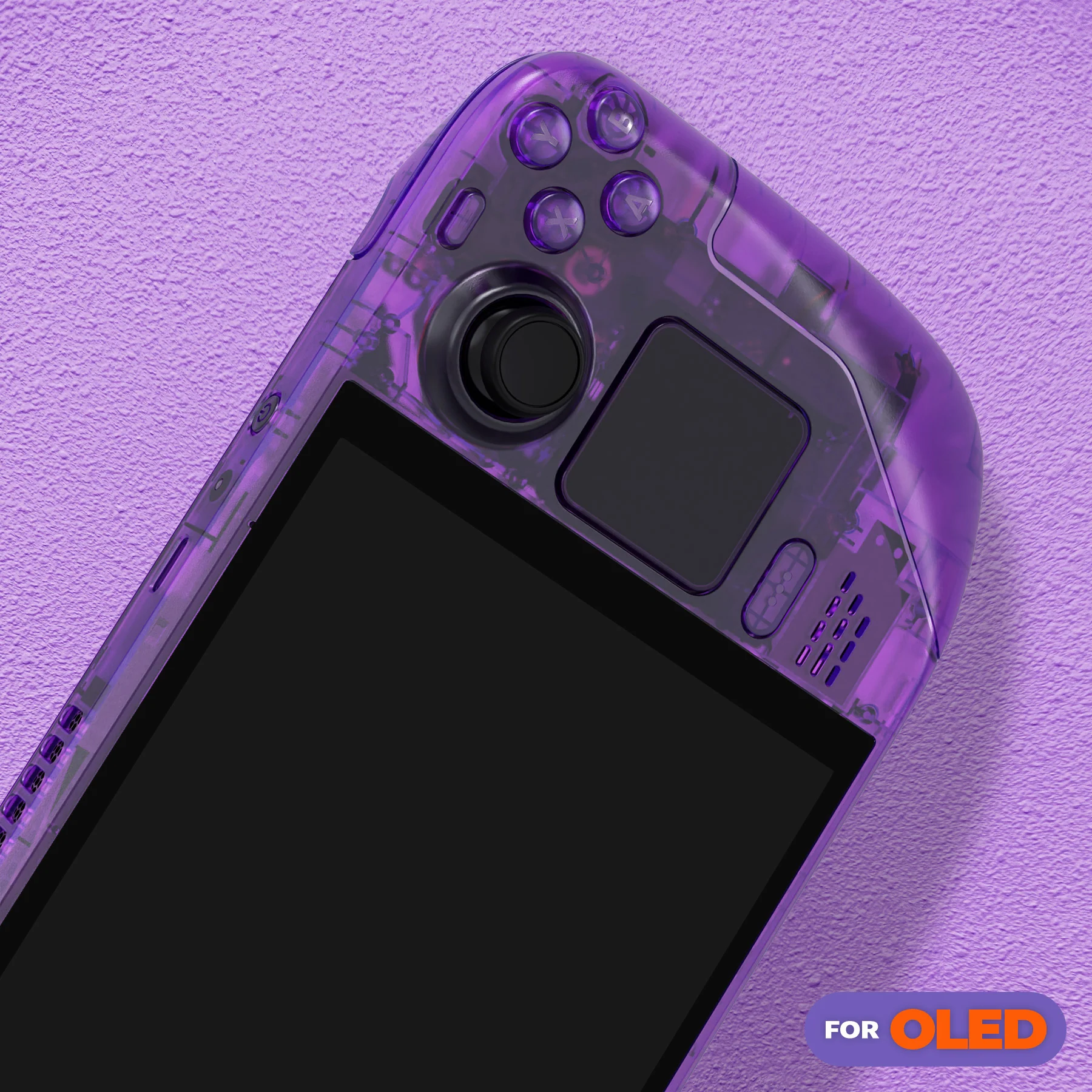 eXtremeRate Replacement Full Set Shell with Buttons for Steam Deck OLED - Clear Atomic Purple - Image 10