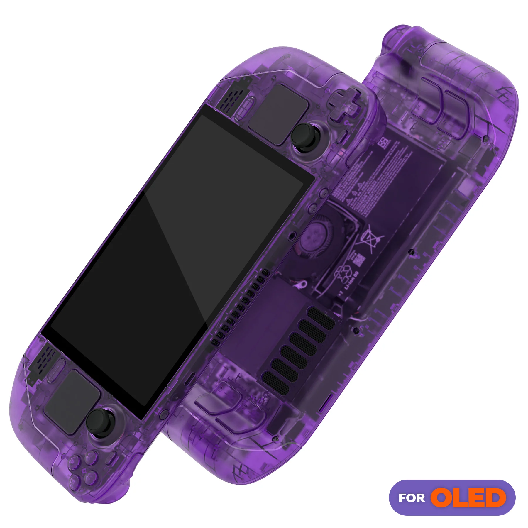 eXtremeRate Replacement Full Set Shell with Buttons for Steam Deck OLED - Clear Atomic Purple - Image 3