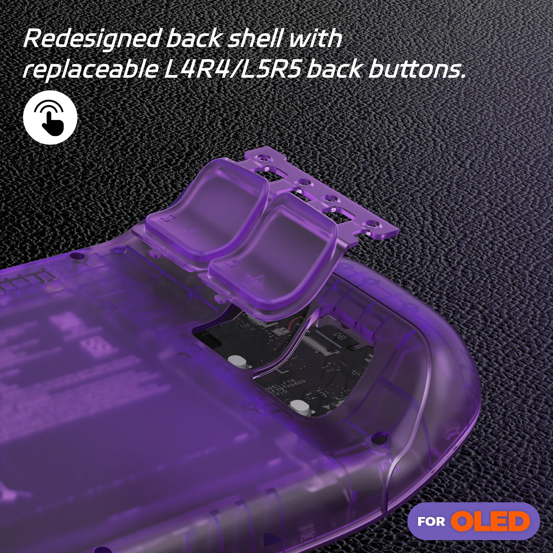 eXtremeRate Replacement Full Set Shell with Buttons for Steam Deck OLED - Clear Atomic Purple - Image 6