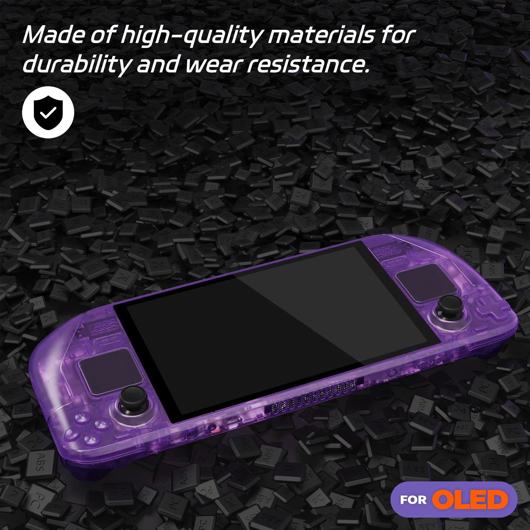 eXtremeRate Replacement Full Set Shell with Buttons for Steam Deck OLED - Clear Atomic Purple - Image 7